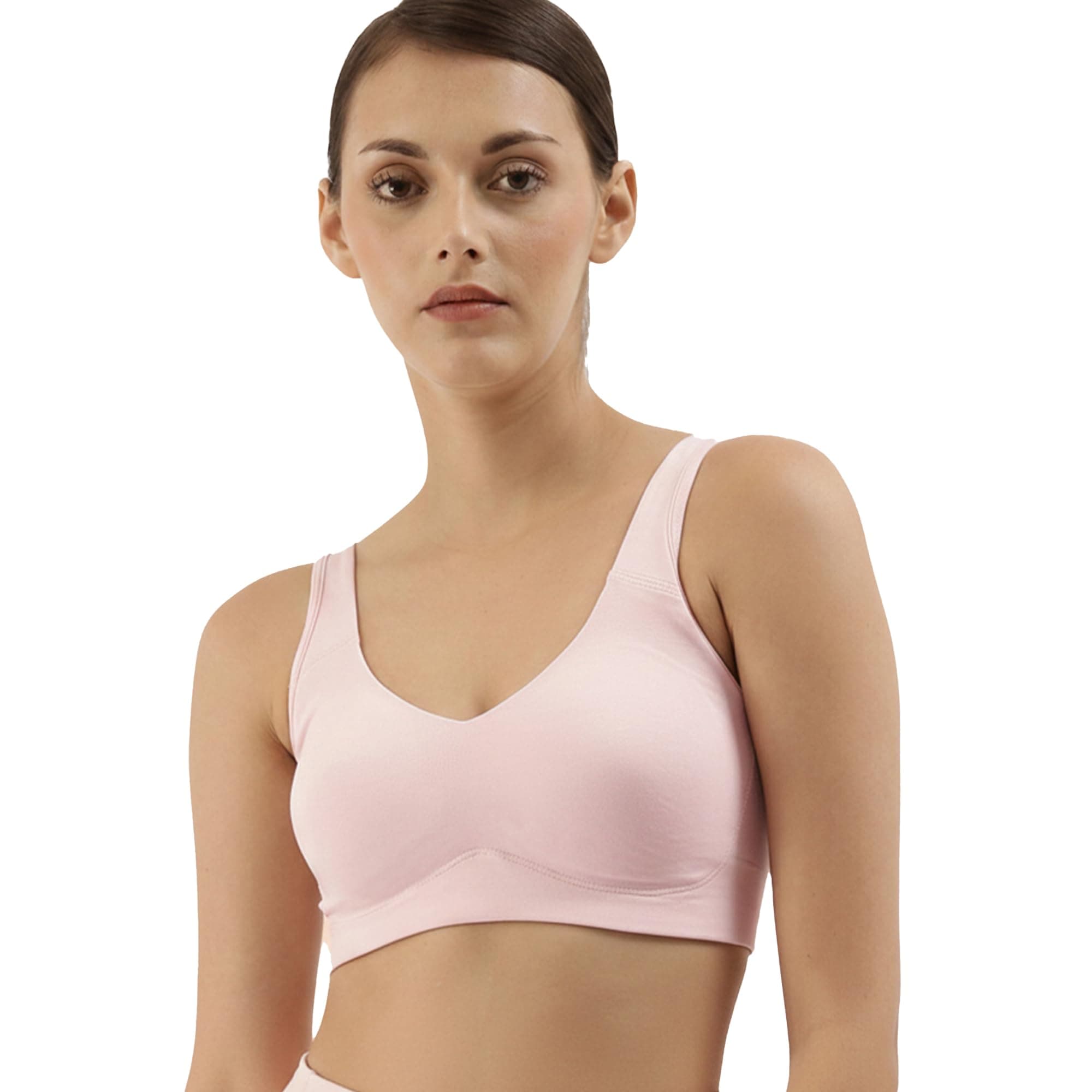 - Easy Slip-On and Back Keyhole Women's Cotton Everyday Beginner's Bra - Padded, Wirefree, Full Coverage - A106