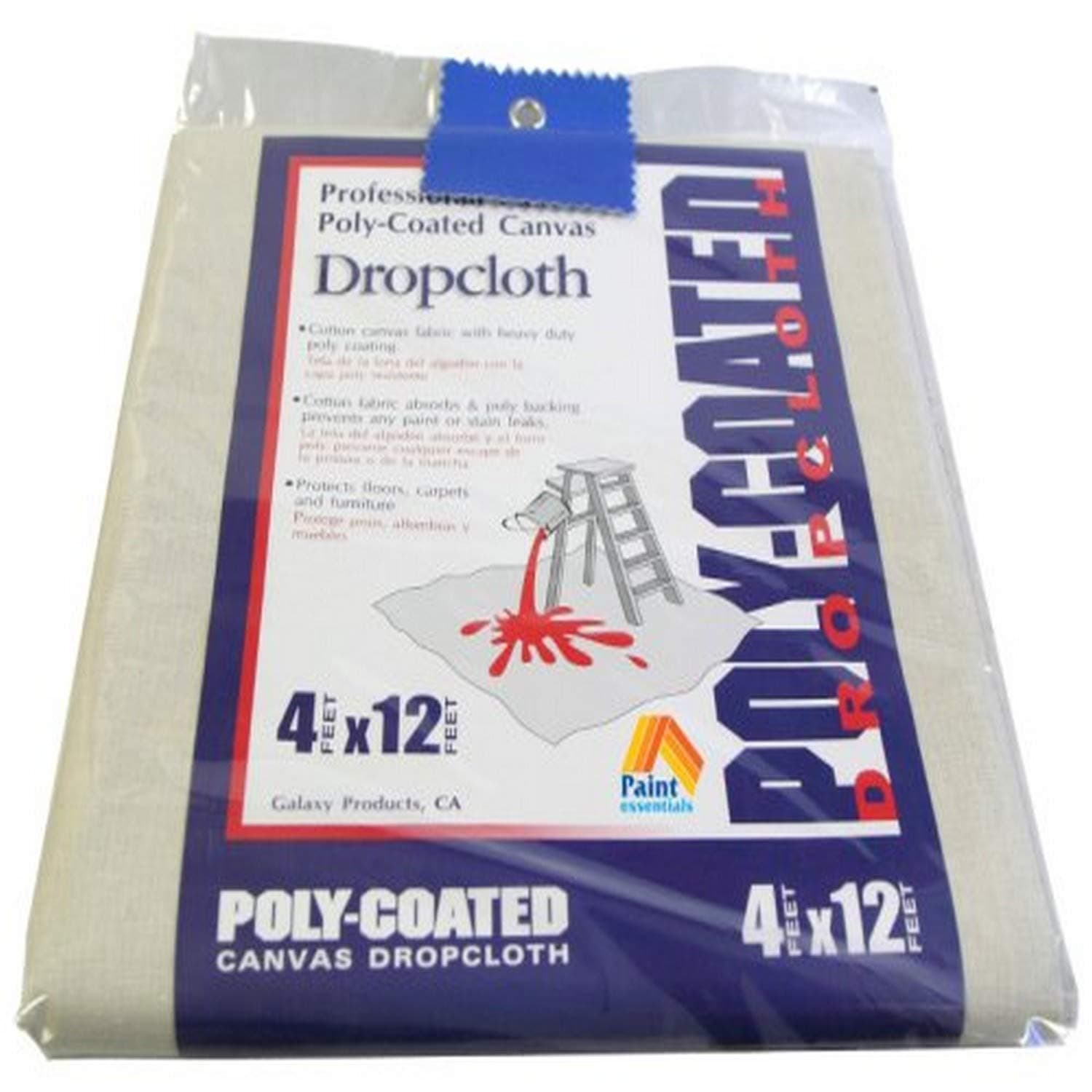 Paint Essentials 4-Feet x 12-Feet Polycoated Drop Cloth CDC412