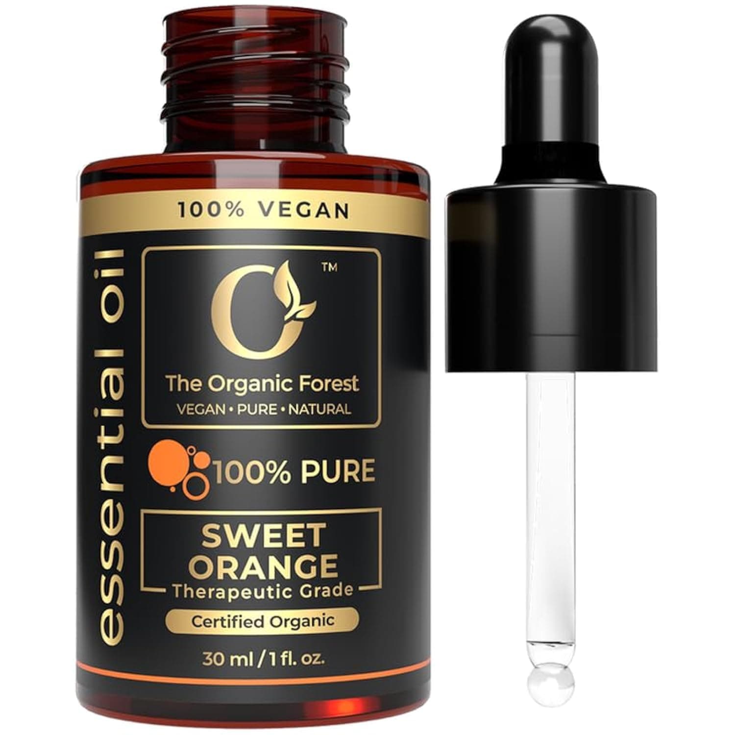 Orange Essential Oil for Diffuser, Natural Cleaning Solutions, Aromatherapy, Skin Care and Home Wellness | Therapeutic Grade Sweet Orange Oil for Skin, Home Scents | Scented Oils for Relaxation