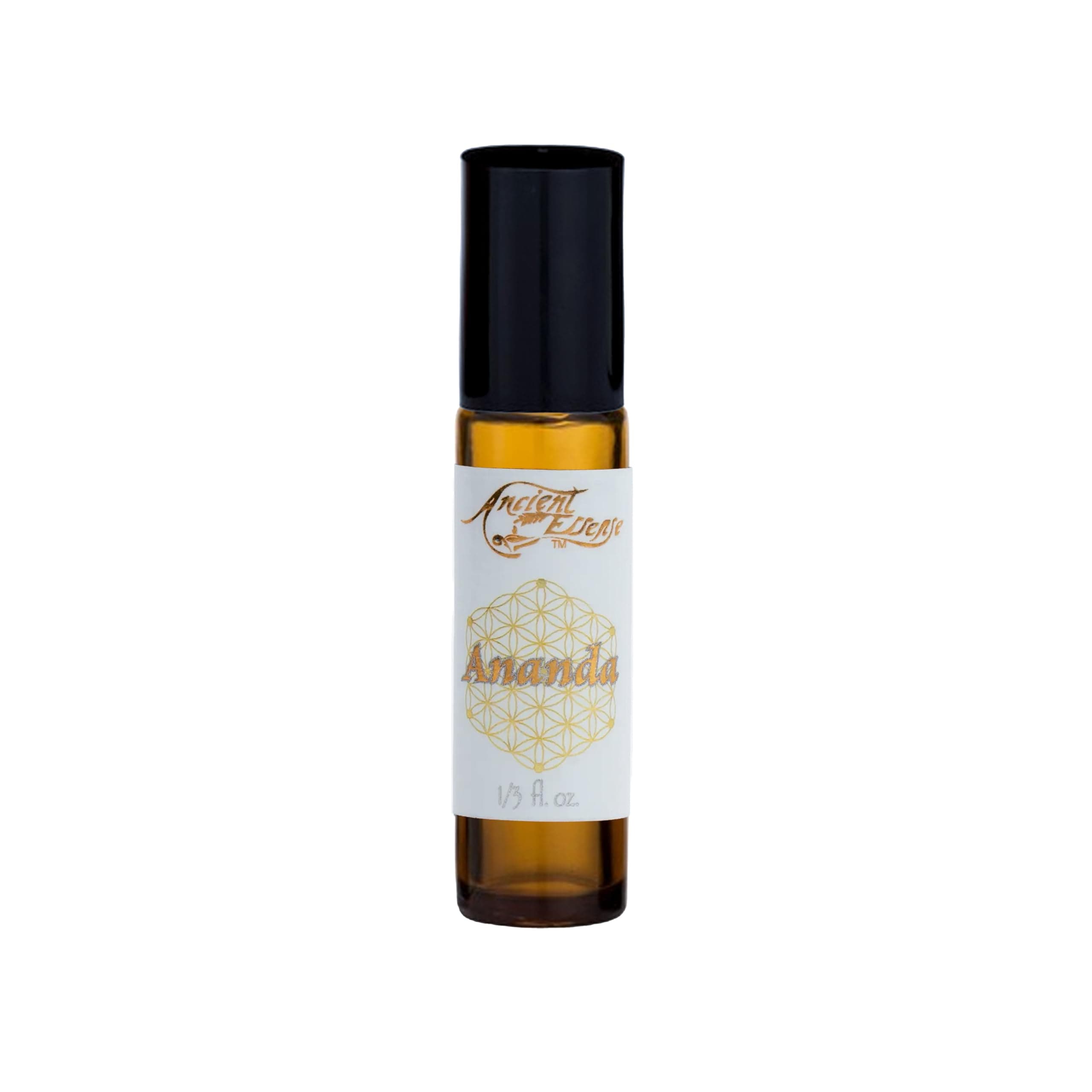 Ancient Essence Ananda Roll On Essential Oil Blissful Blend of Amber & Frankincense Creates Light & Mild Aroma Soothing Aromatherapy Calm & Relaxing (1/3 FL OZ)