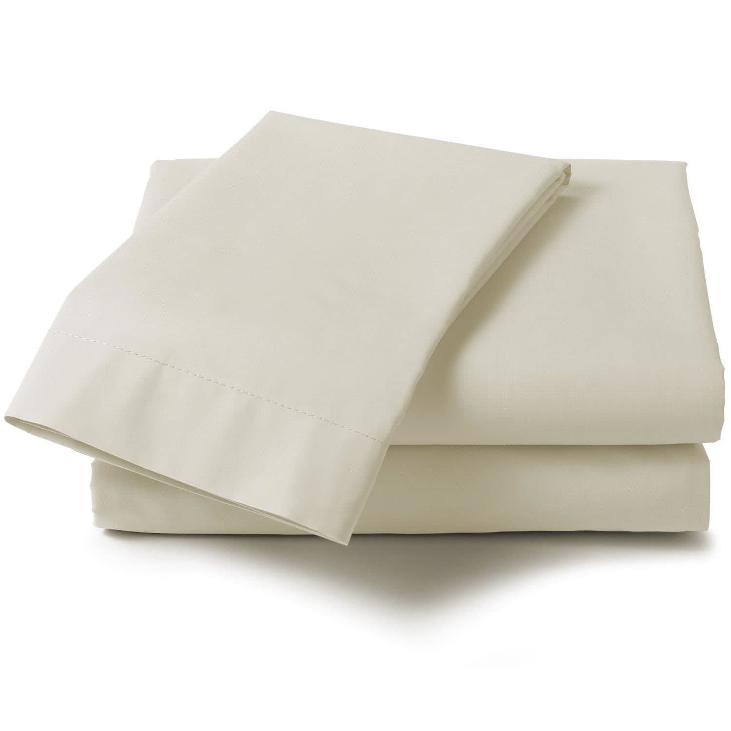 Extra Large Pillow Case Pair "22x31" / Percale Pillowcases / Cream Pillowcases