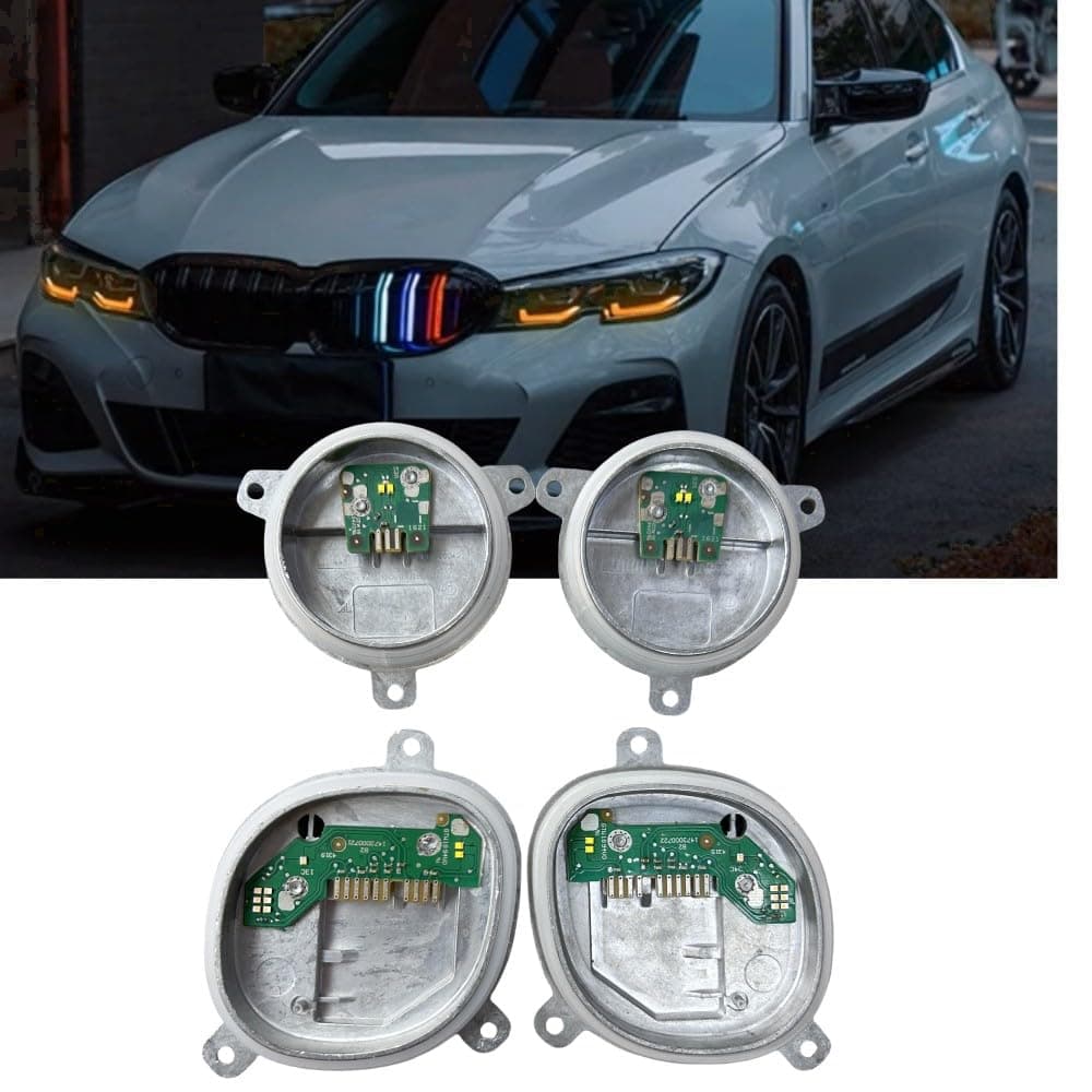 Yellow DRL Modules For 2019-2021 B-MW G20 G21 320i 330i 330e 330IX M340i M340iX S5A4A LED Headlight, Angel Eye DRL Turn signal Modules, 63118496133, 63118496137, 63118496138 (Amber)