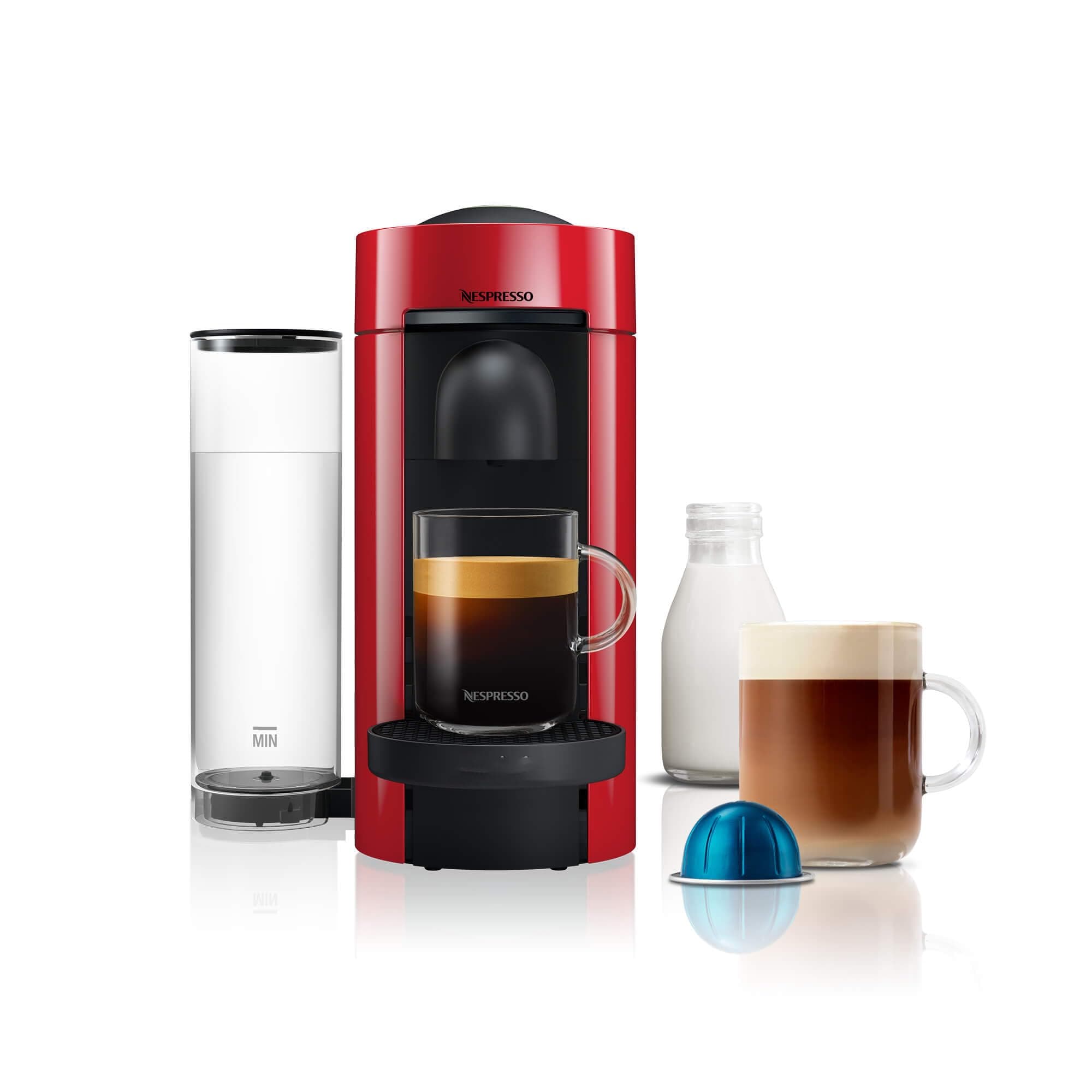 Nespresso Vertuo Plus Automatic Pod Coffee machine for Americano, Decaf, Espresso by Magimix in Red