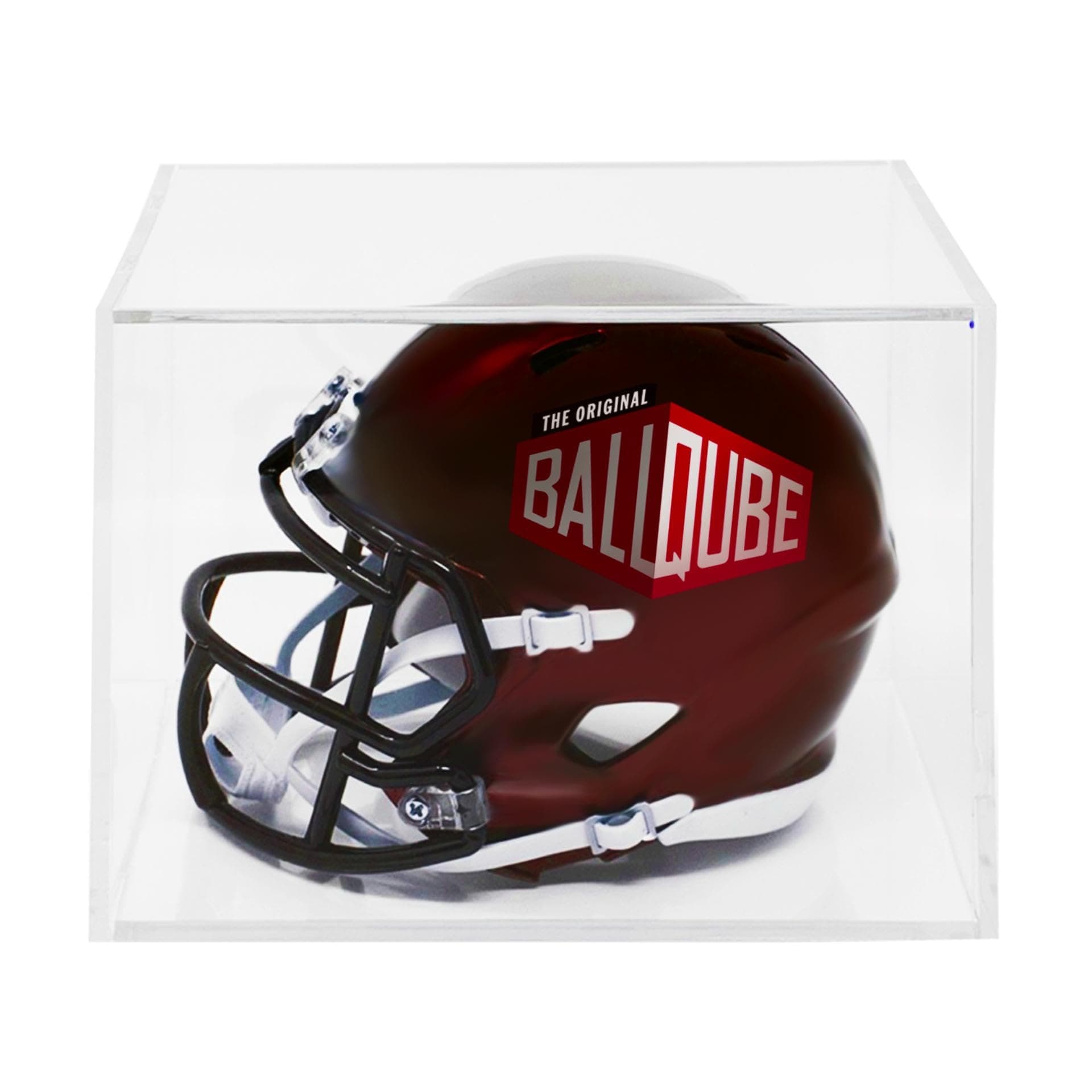 BallQube Mini Helmet Display Case, UV Protection, Multi-Packs, Clear Cube Showcase,7 Inch, for Replica Helmets Football, Baseball, Racing