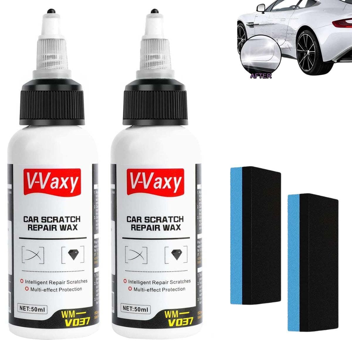 2PCS V-Vaxy Car Scratch Repair Wax, Car Paint Scratch Repair, C-ar Buff Out S-Cratch, Small S Cratch R epair, Multi-Effect Protection