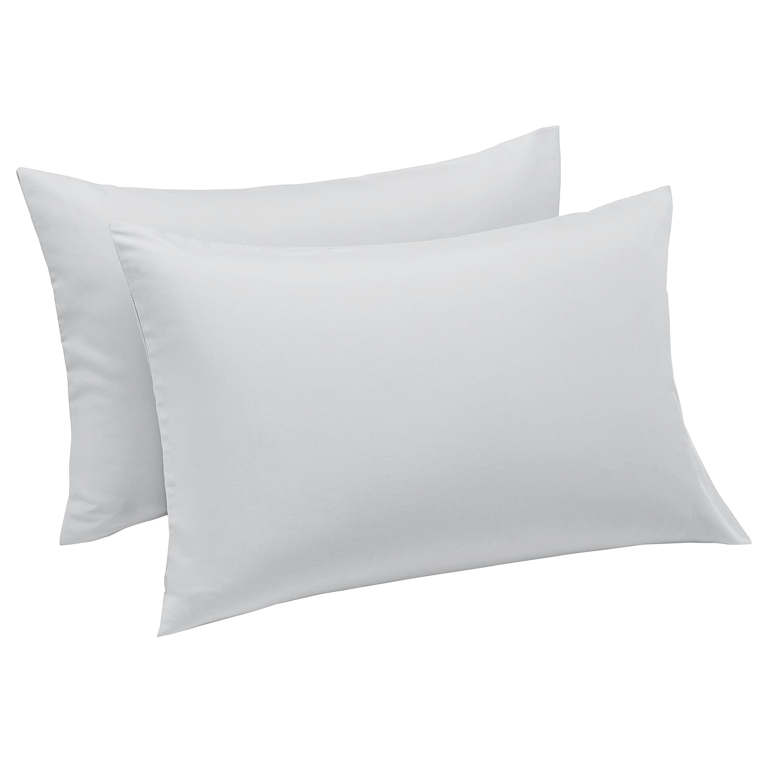 Aspire HomewarePillow Cases 2 Pack – 100% Brushed Microfiber Silver Pillowcases Super Soft Envelope Closure Pillow Cover (50x75cm)