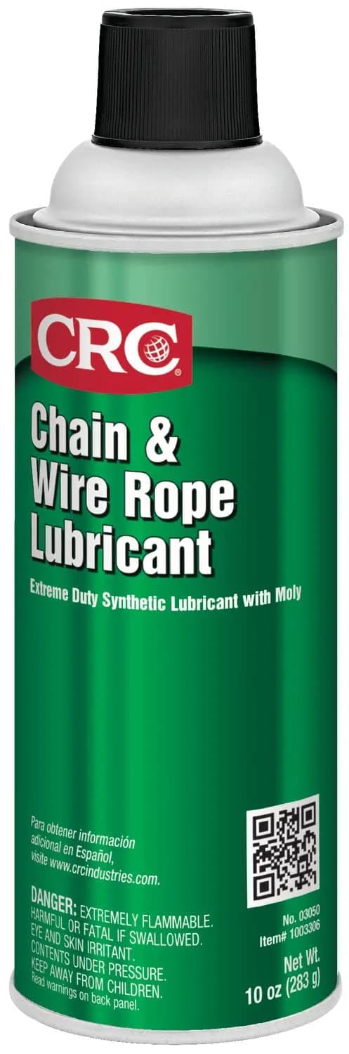 CRC Chain And Wire Rope Lubricant, 10 Wt Oz, Extreme Duty Synthetic Lubricant With Moly, Aerosol Spray