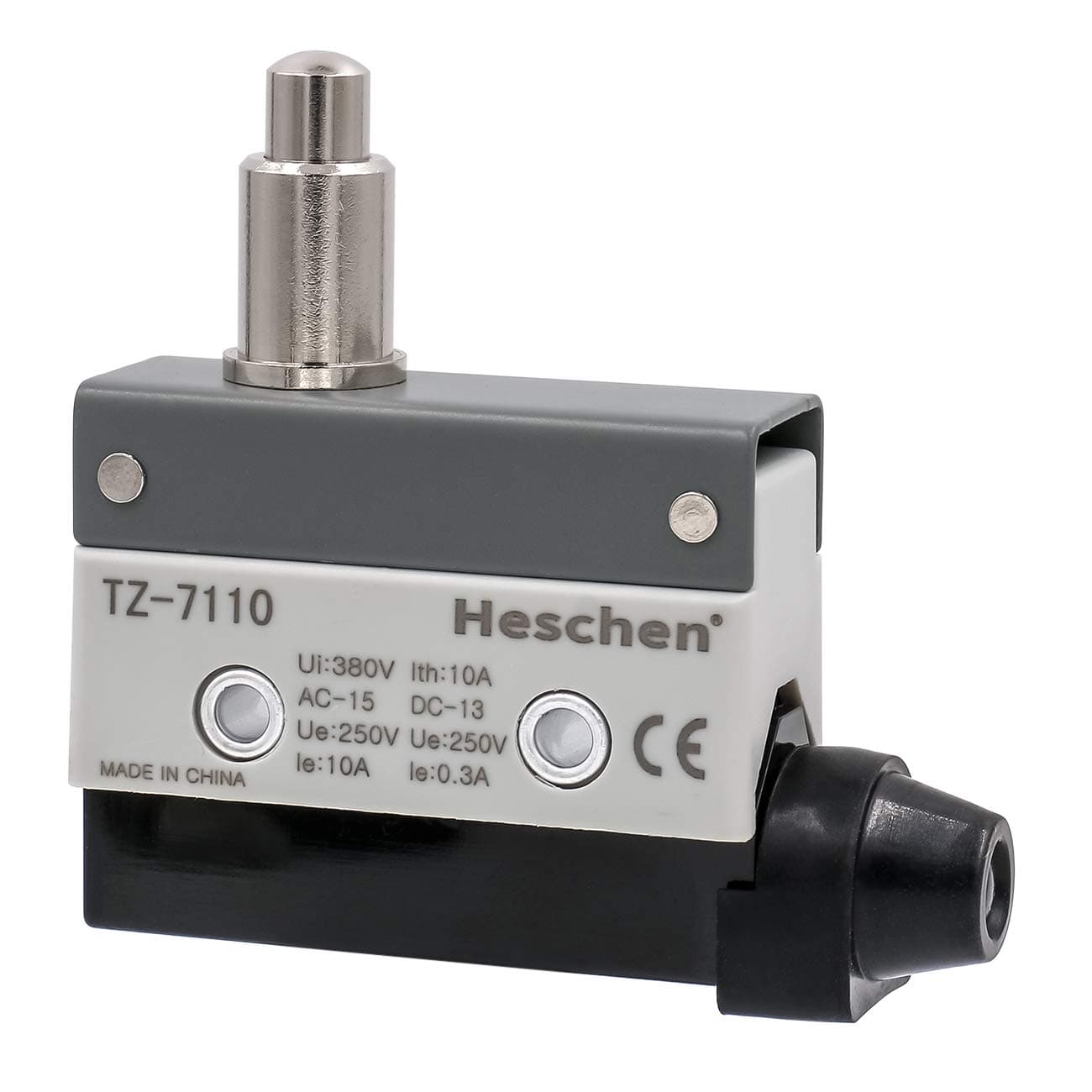 Horizontal limit switch TZ-7110 Slim Spring Plunger Actuator AC 380V 10A single pole Momentray