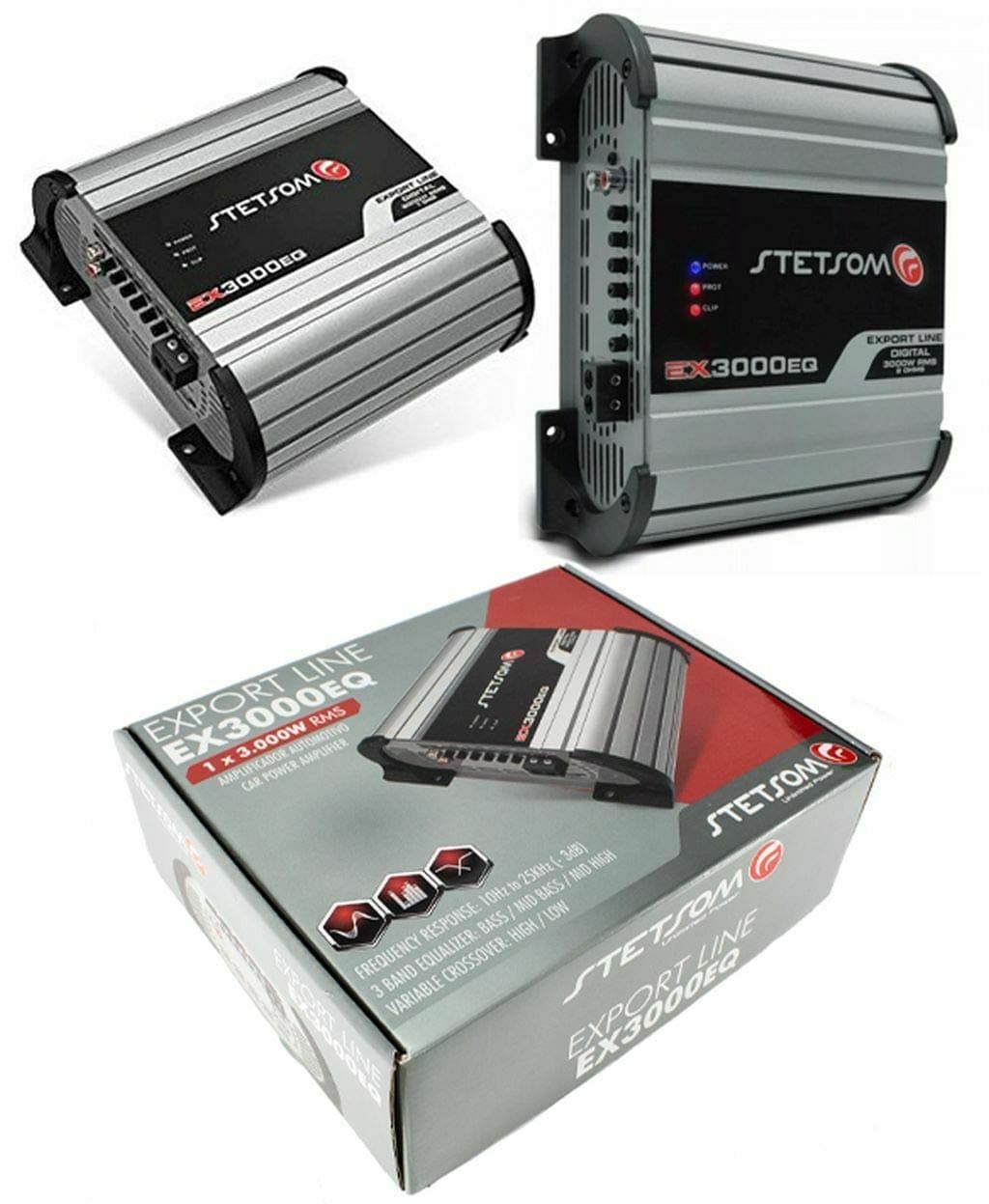 2X Stetsom EX3000EQ 1 OHM 3000W RMS Digital EQ Mono Bass Amplifier 1 Channel Amp