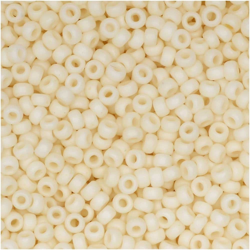 Miyuki Round Seed Beads, 11/0 Size, 8.5 Gram Tube, #2021 Matte Opaque Cream