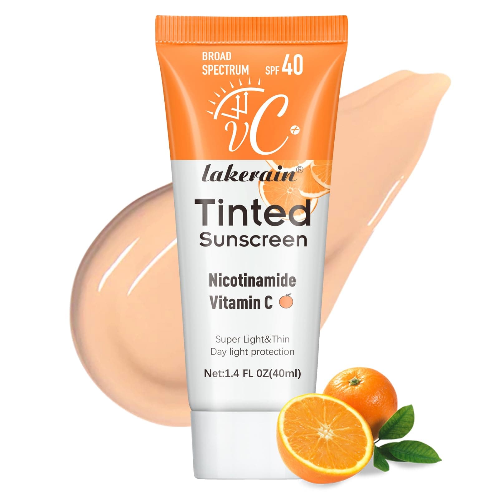 Tinted Sunscreen for Face with SPF 40 - UV Protection - Moisturizer & Lightweight Facial Sunscreen with Vitamin C and Vitamin E, for All Skin Type (40ml), Bronze