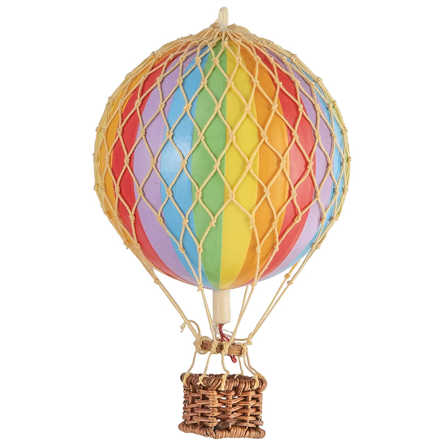 Floating The Skies Air Balloon, Hanging Home Decor - 5.3 Inch Height, Historic Hot Air Balloon Model for Home Decor, Detailed Vintage Decorations to Hang from Ceiling - Rainbow