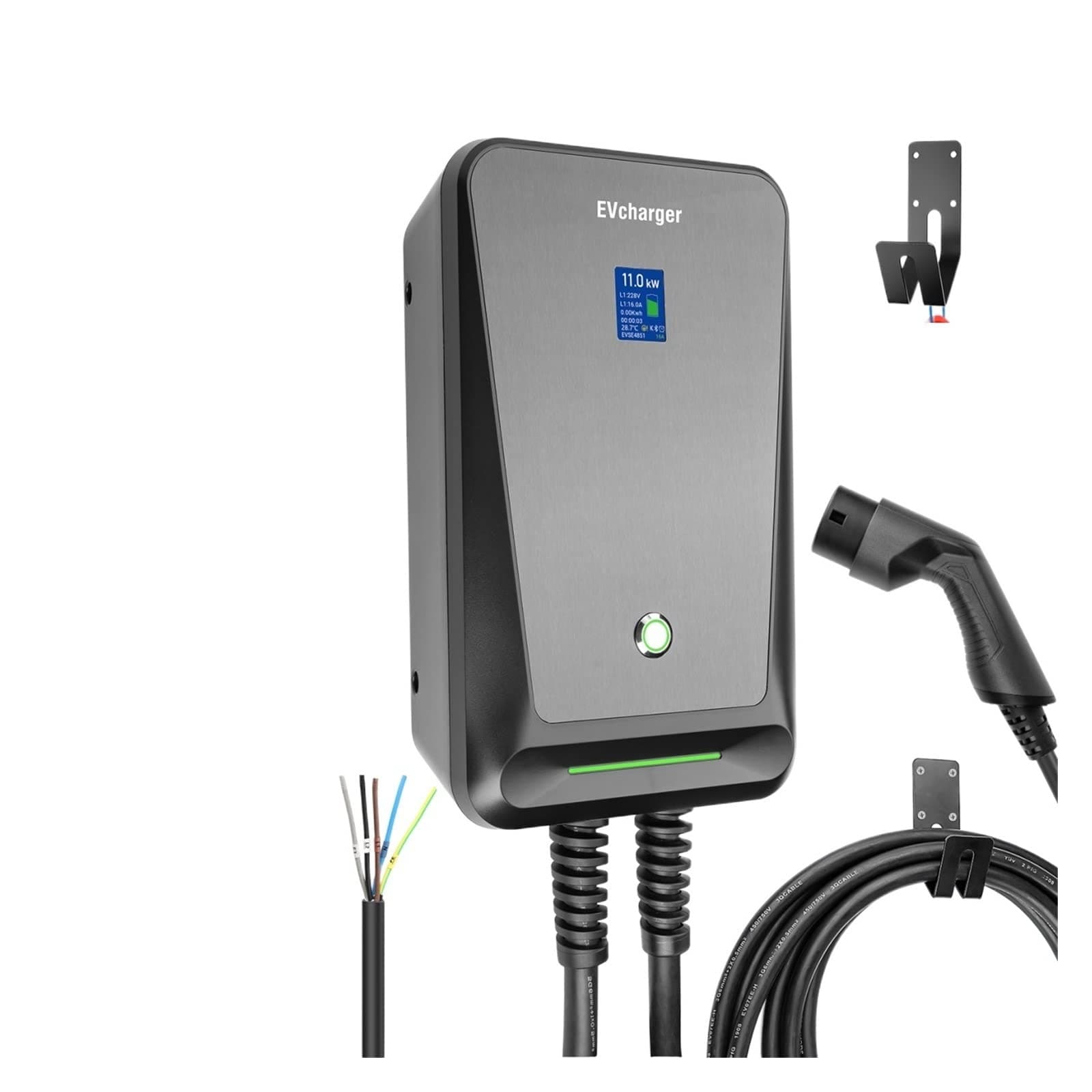 EV Charger Type 2 16A 3 Phase EVSE Wall box Electric Car Charging Station with 6.1M Cable 11KW 62196-2(APP-32A 3 Phase 22KW)