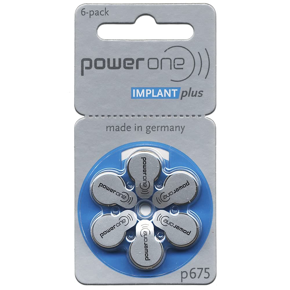 Hearing Aid Supply Shop Power One Cochlear Implant 675 Batteries! 5, 60-Packs, Total 300 Batteries