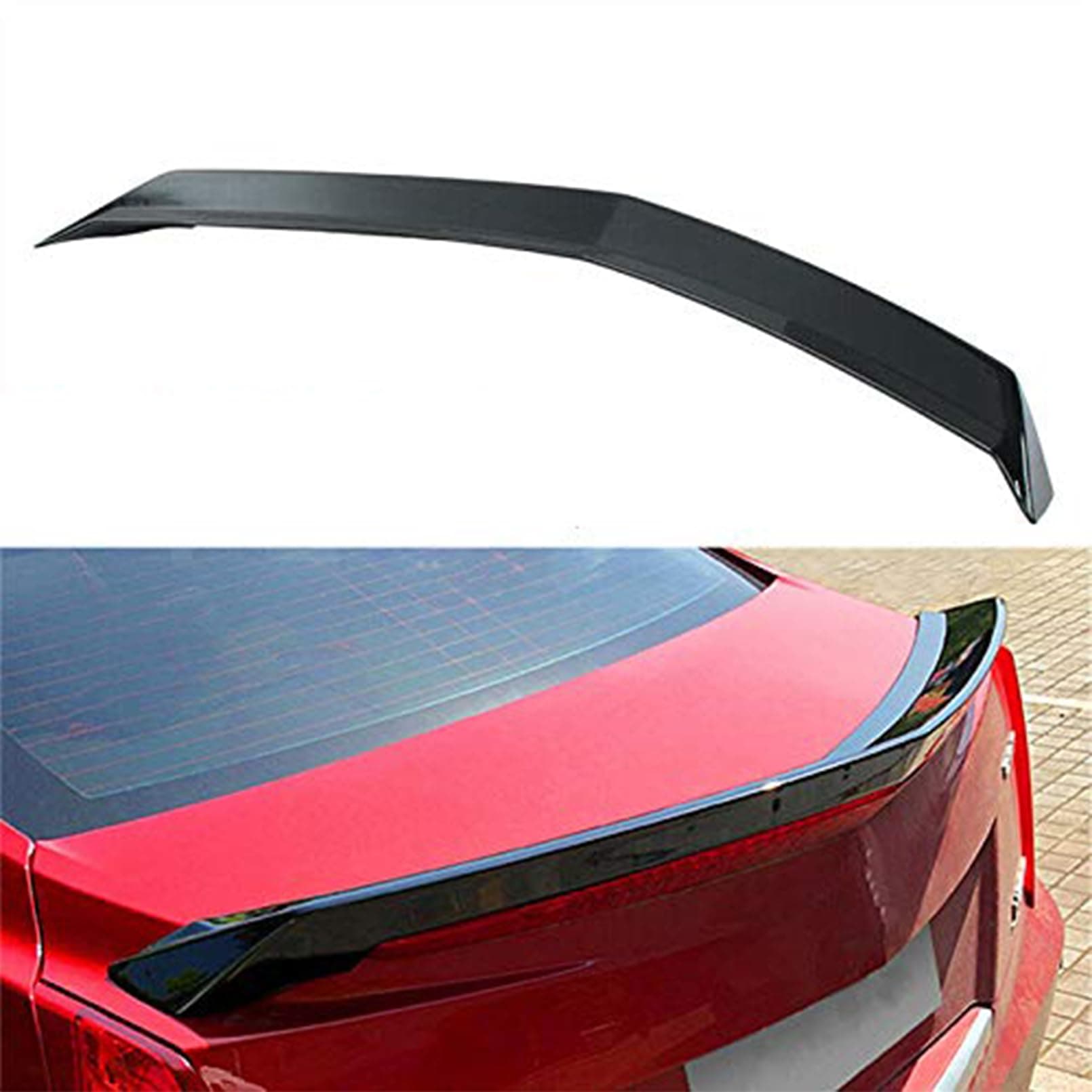 MUTUSAISI Gloss Black Rear Lip Spoiler Wing V Type Fit for Compatible with Cadillac ATS 2013-2019 Accessories Only Sedan