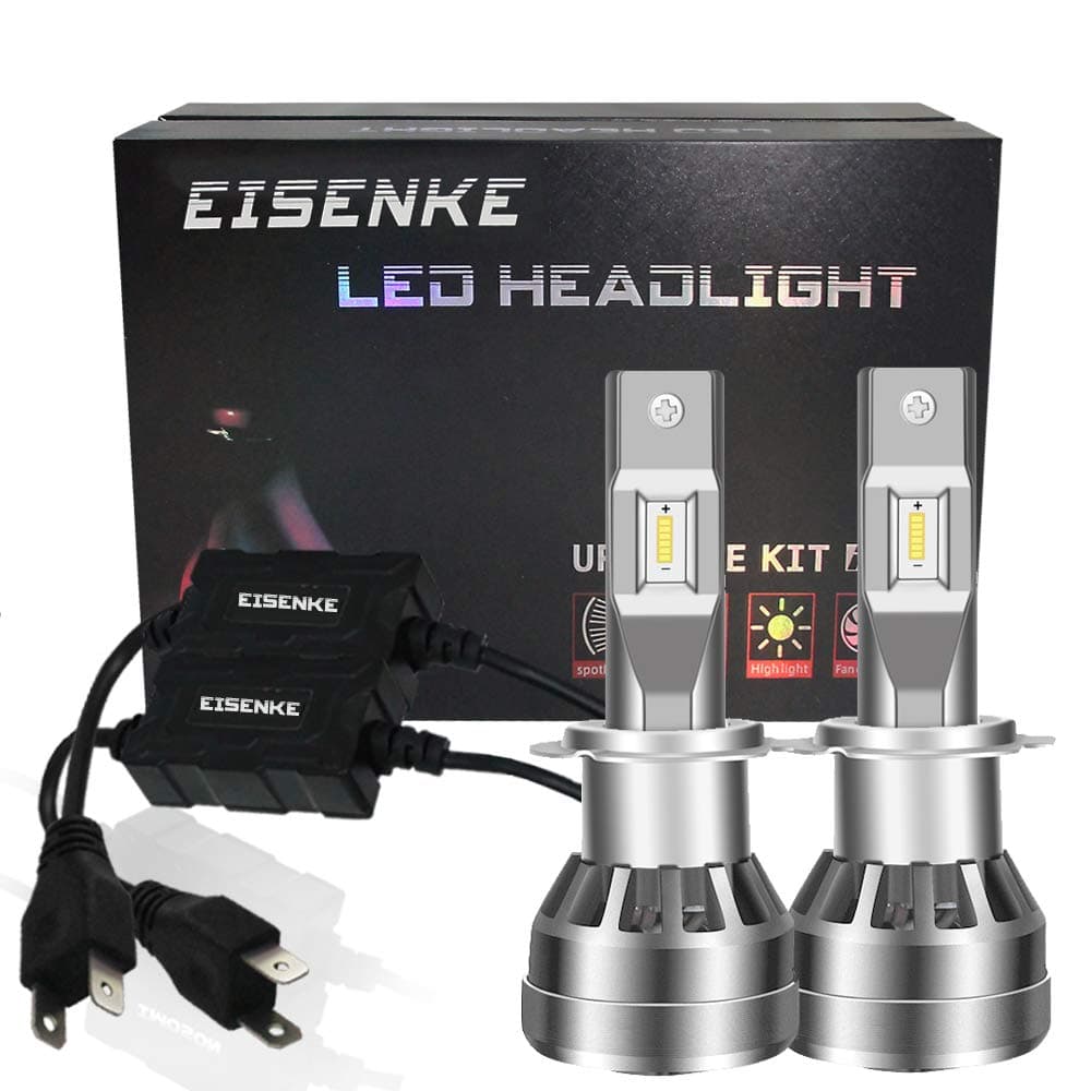 EISENKE H7 Led Headlight Bulbs For auto Cars Conversion Kit Headlamps 80W 8000lm 6000K Xenon white