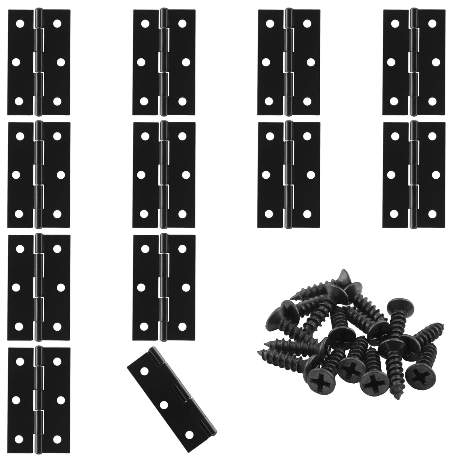 Murtenze 12 Pack 2.5 Inch Door Hinge Cabinet Hinge,Black Butt Hinges Ball Bearing Window Outdoor Hinges with Mounting Screws