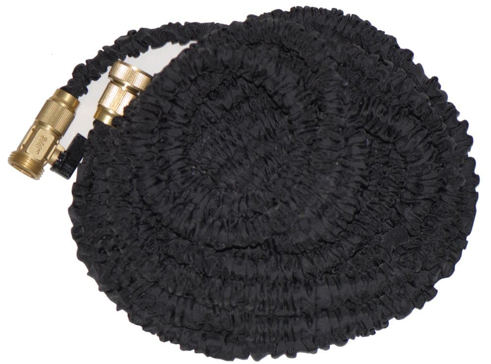 Xtreme Hose PRO 50' Retractable Collapsible Shrinking Strongest Expandable Garden Hose on the Planet. Solid Brass Ends with Shut Off Valve, Double Latex Core, Extra Strength Fabric, 3/4 Diameter