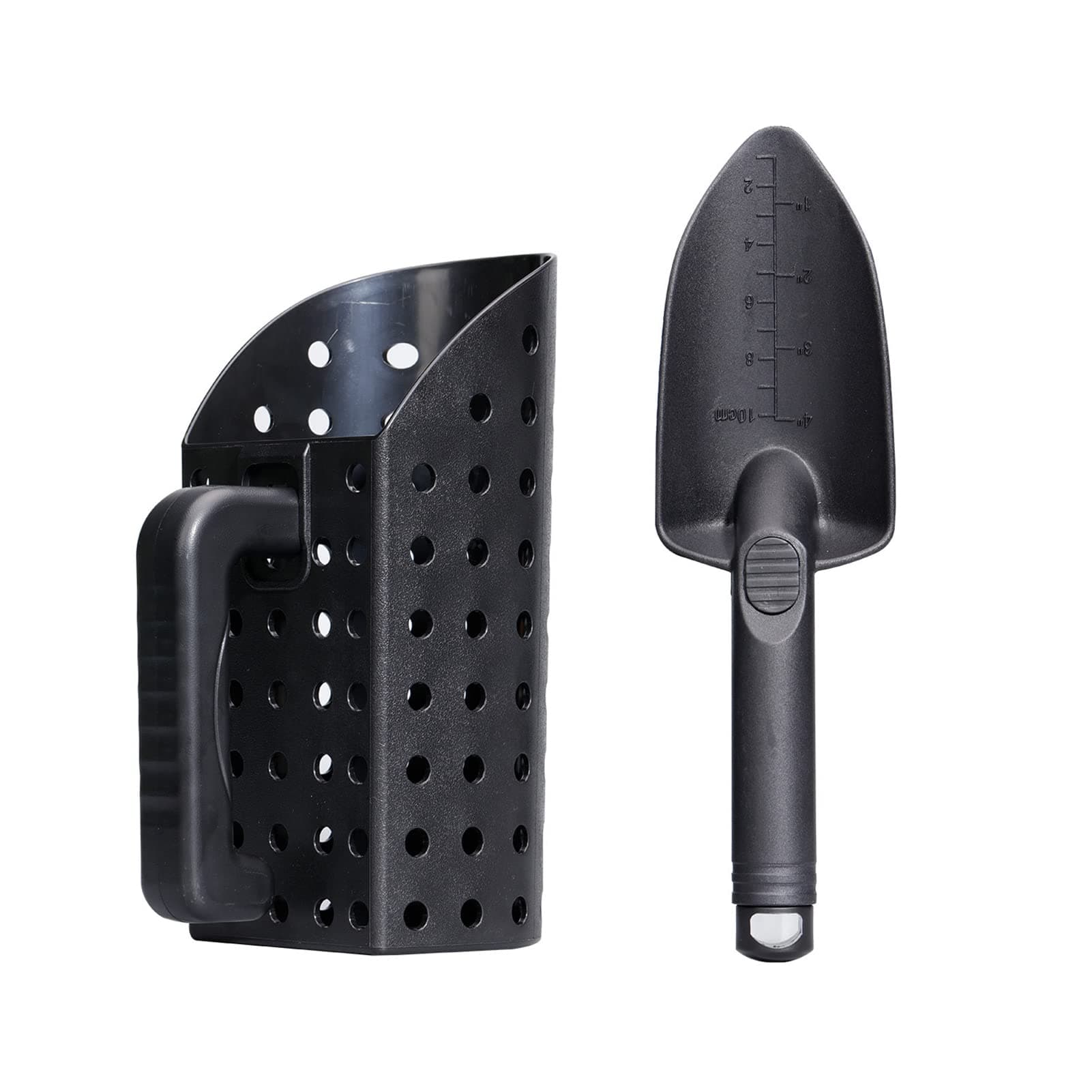 Metal Detecting Sand Scoop Set Portable Ergonomically Sturdy ABS Plastic Sand Scoop and Trowel for Treasure ,Ergonomic Handle Treasure Scoop and Trowel