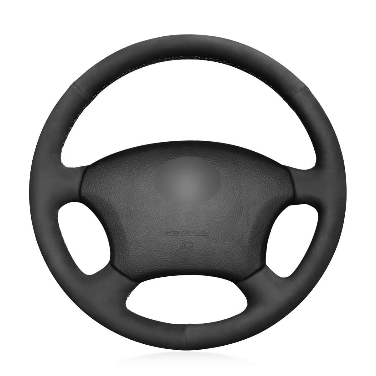 Loncky Black Suede Auto Custom Fit Steering Wheel Covers for Lexus GX470 2003-2009 / Lexus LX470 2003 2004 2005 2006 2007 Interior Accessories