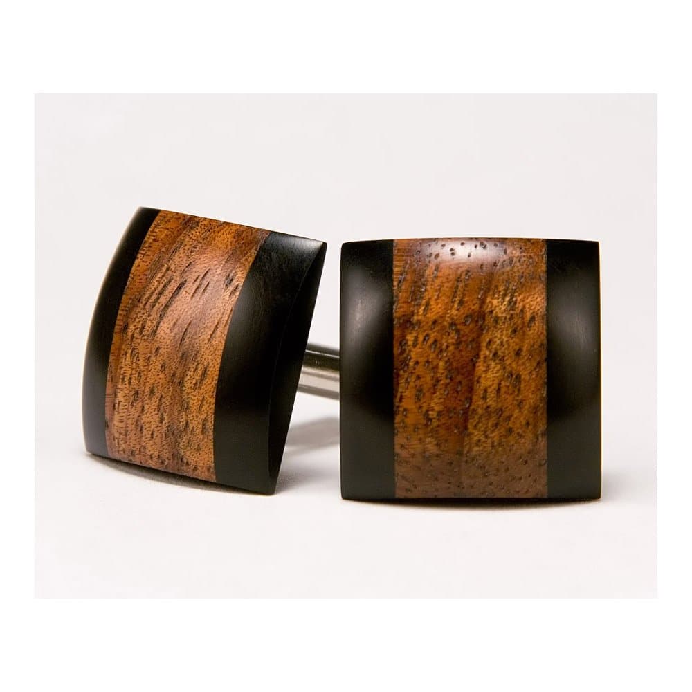 Wood Cufflinks Hawaiian Koa & Ebony