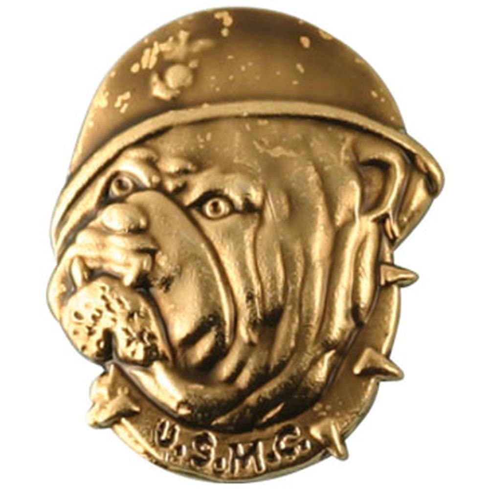 USMC Bulldog Lapel Pin, Helmet Face