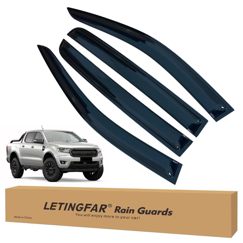 Window Visors Rain Guards for Ford Ranger Supercrew 2019 2020 2021 2022 2023 Accessories, Wind Deflectors Vent Shades for Ford Ranger