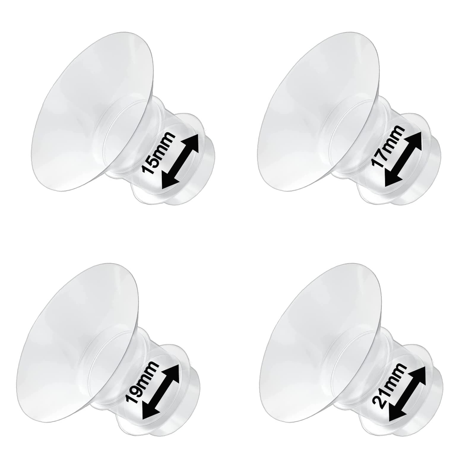 Flange Insert 4PC 15/17/19/21mm for Momcozy S12 pro/S9 pro/S9/S10/S12/Medela/Tsrete/Spectra/Bellababy etc 24mm Wearable Breast Pump, Reduce 24mm Tunnel Down to Other Correct Size