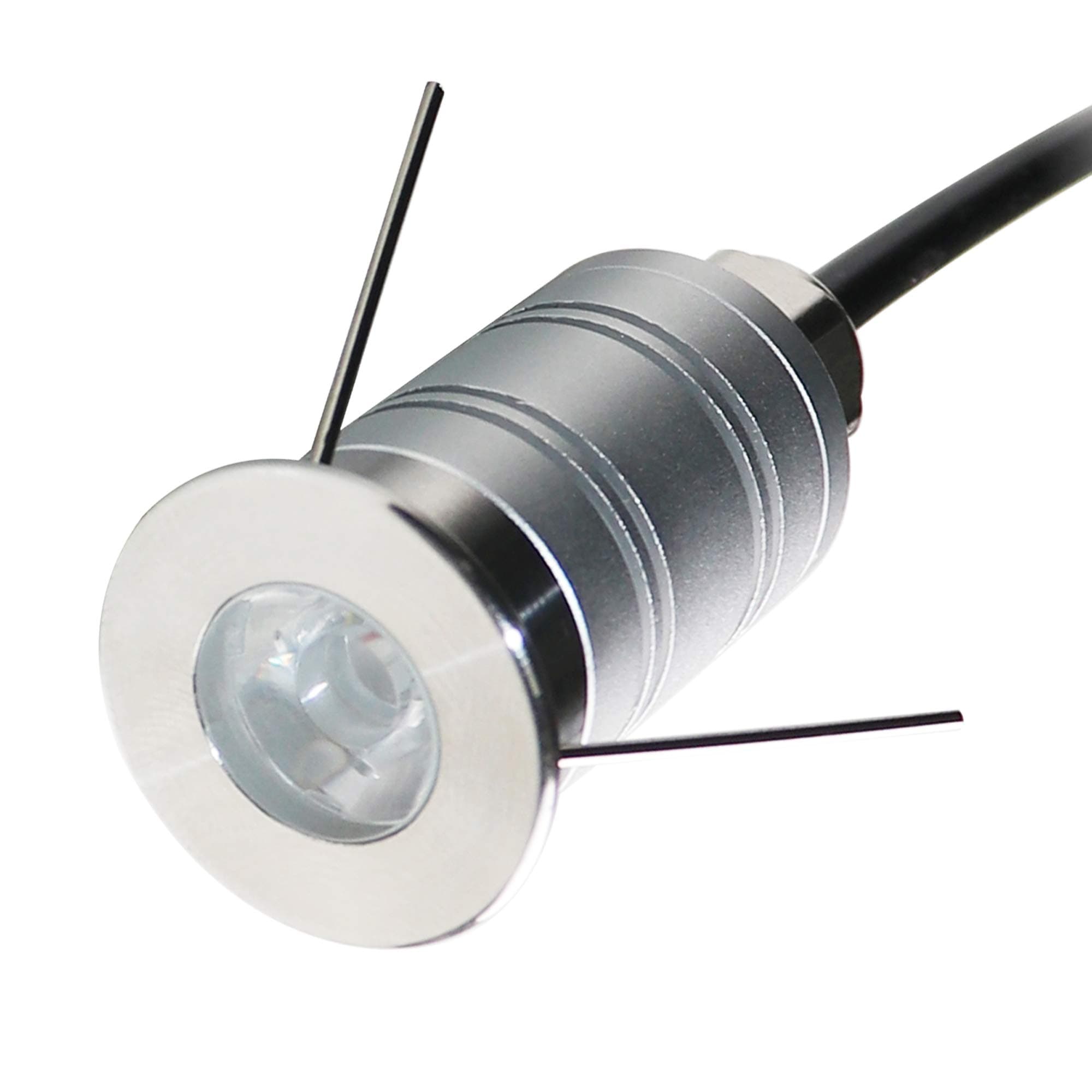 LED In-Ground Well Light,Mini 15° Narrow Beam Angle Spotlight,1W 12V-24V DC,IP67 Waterproof Underground Outdoor Landscape Lightings,Warm White-3000K (1 Pack)