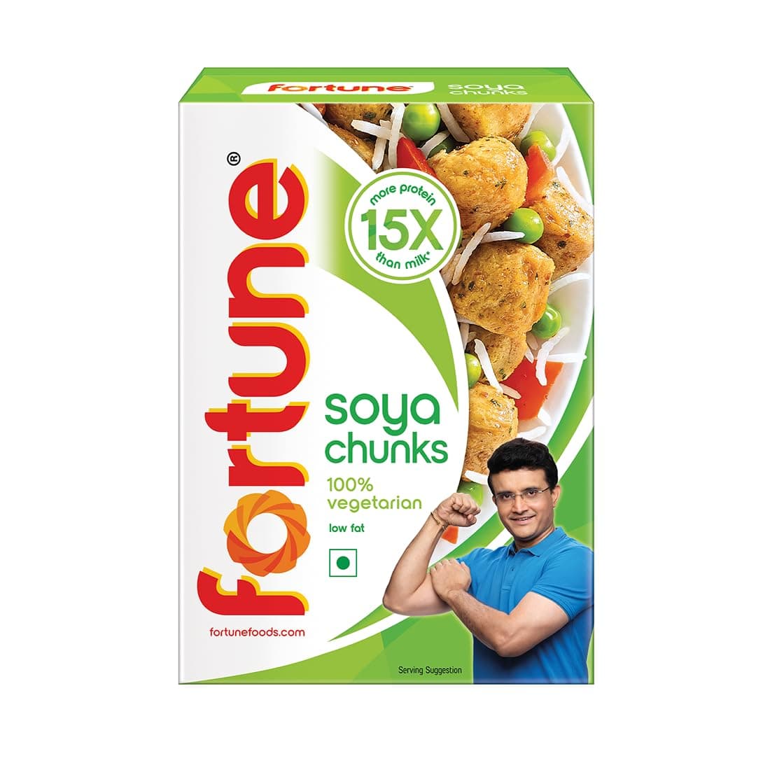 Fortune Soya Chunks, 15x more protein than milk, 200 grams / 200g+25g
