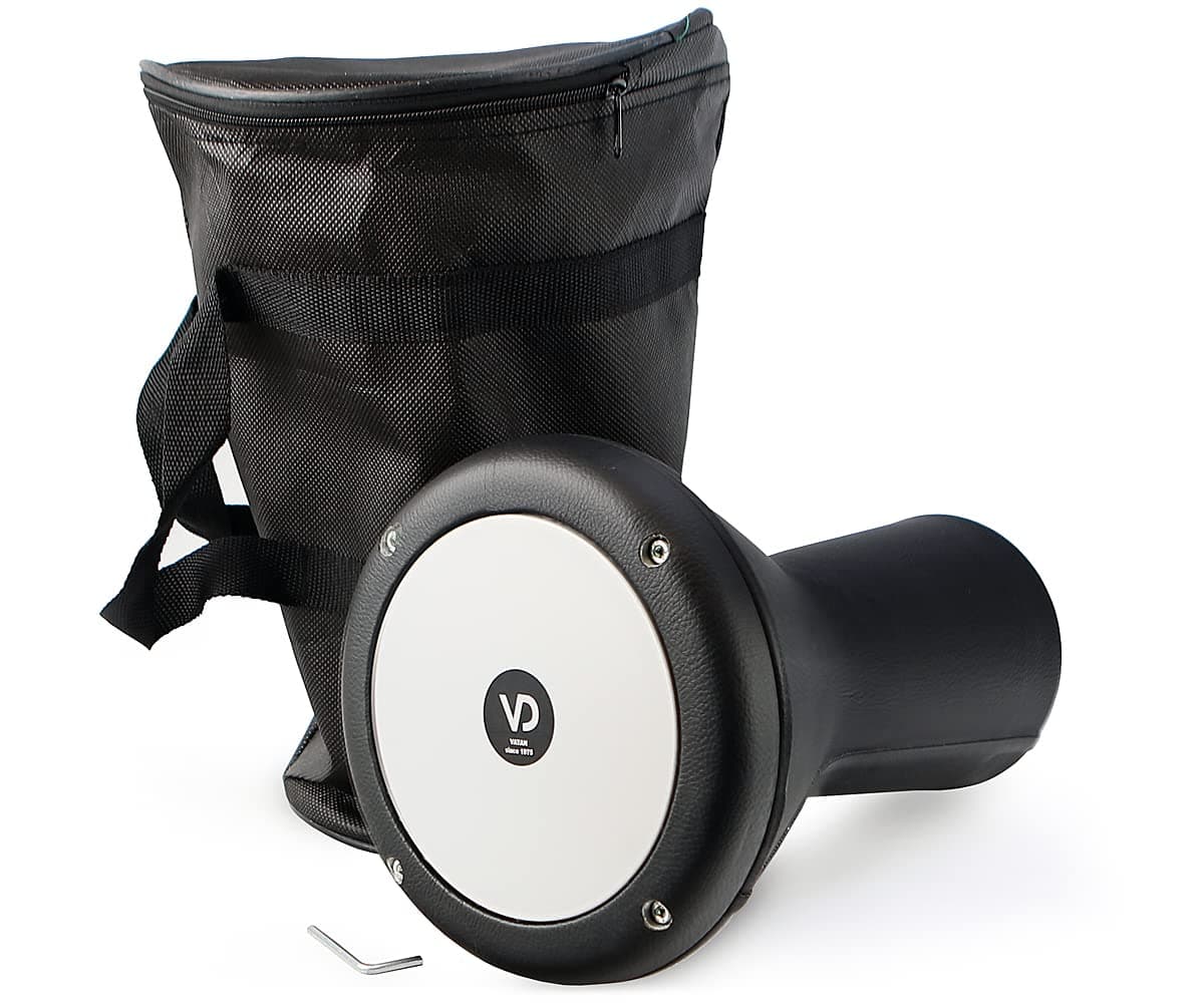 Oriental Small Darbuka Drum Percussion Cast Aluminium with Leather Cover black