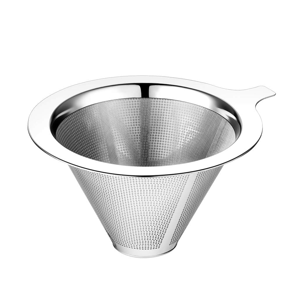 Upgraded Pour Over Coffee Filter, Coffee Dripper, Paperless Mess Stainless Steel Coffee Filter, Maker One to Two Cup Coffee, Easy to Use and Clean (2-4Cups)