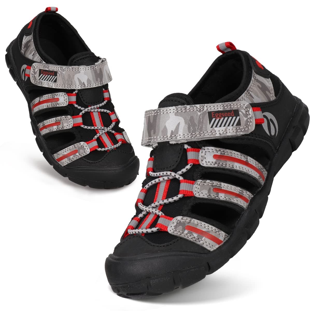 Eggseed Boys Sport Sandals Summer Closed Toe Hook Loop Outdoor Athletic Walking Shoes (Toddler/Little Kid/Big Kid)