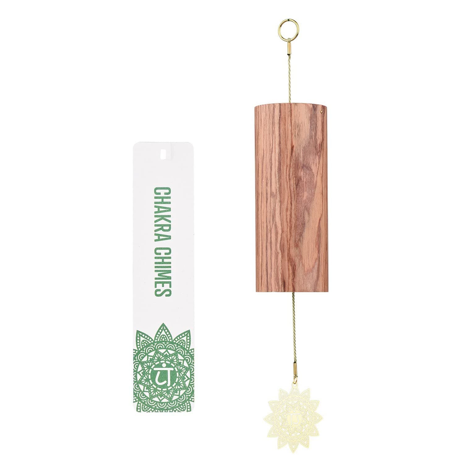 Chakra Chimes Natural Bamboo Wind Chimes Meditation Chord Windchime Wind bell for Home Decoration Zen Mindfulness Heart Chakra