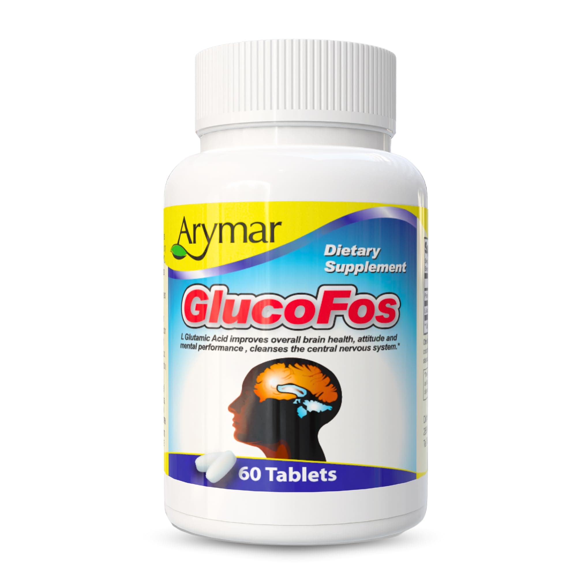 Arymar Glucofos - L Glutamic Acid Supplement - 60 Tablets