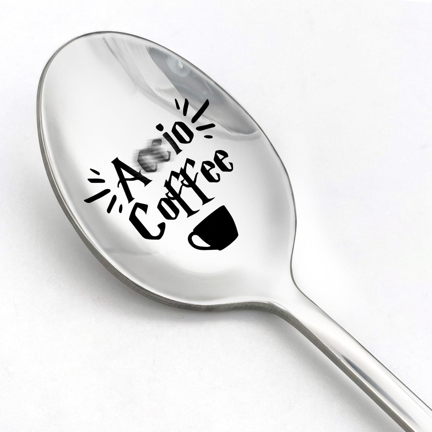 - WHING Funny Coffee Spoon Engraved Stainless Steel Spoon, Coffee Magic Spoon for Fans Coffee lovers, Book Lover Bookworm Friends Birthday Graduation Christmas Gifts