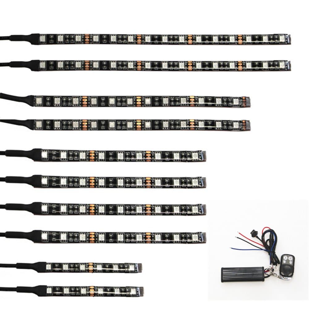 ADVANCED 18 Colors 10PCS LED Glow Light Motorcycle Million Color with Brake&Turn Signal Function Remote Controller