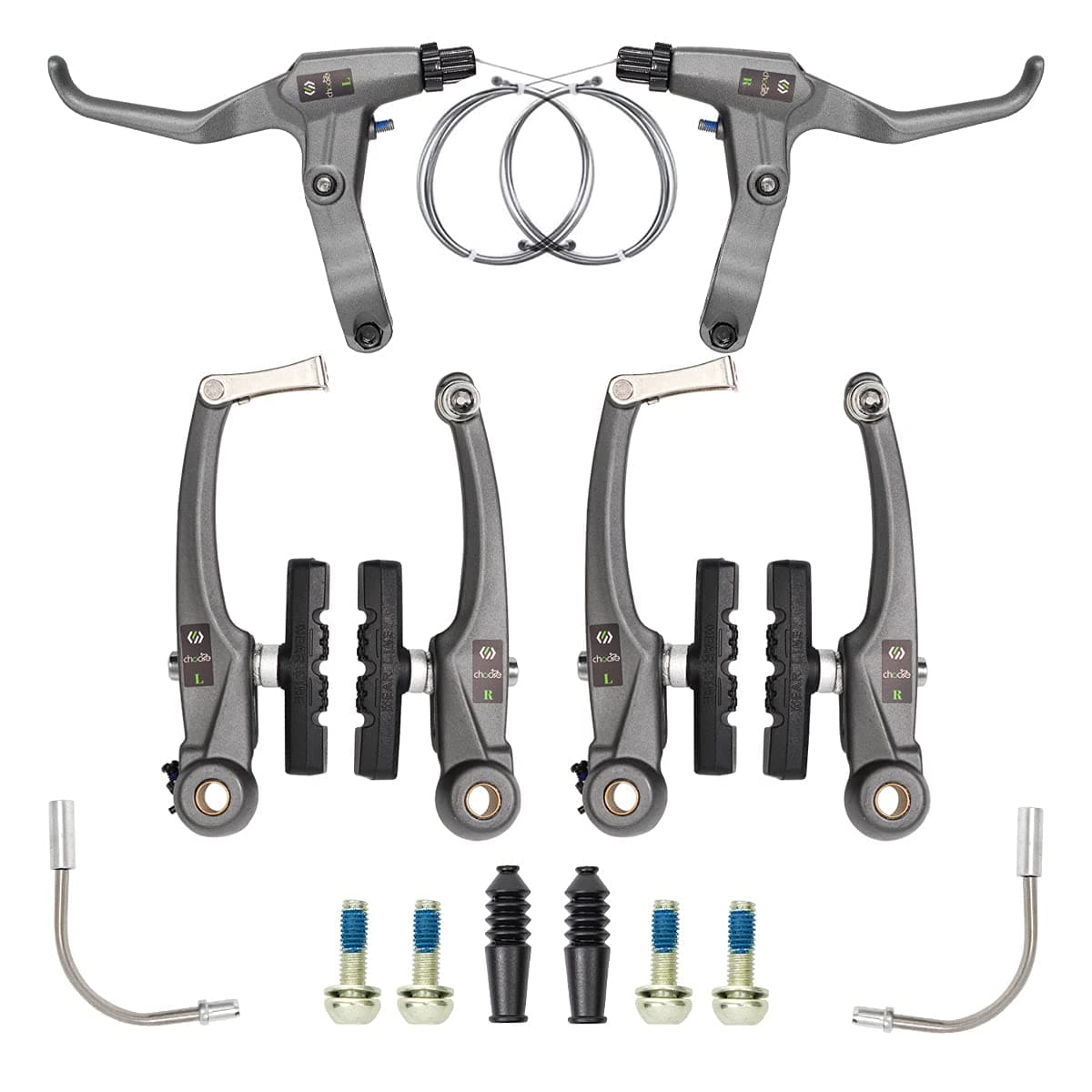 chooee Linear Mountain Bike V-Brake Set Front and Rear Bicycle V Brakes CHVB001