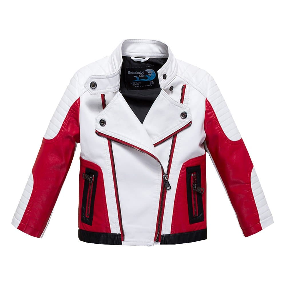 Boys Leather Motorcycle Pilot Jackets Toddler Coats