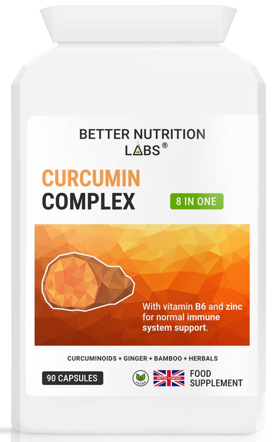 Curcumin Complex by Better Nutrition Labs - Features Pure Organic Turmeric and standardised Curcumin (95% curcuminoids) Extract for Optimum Results