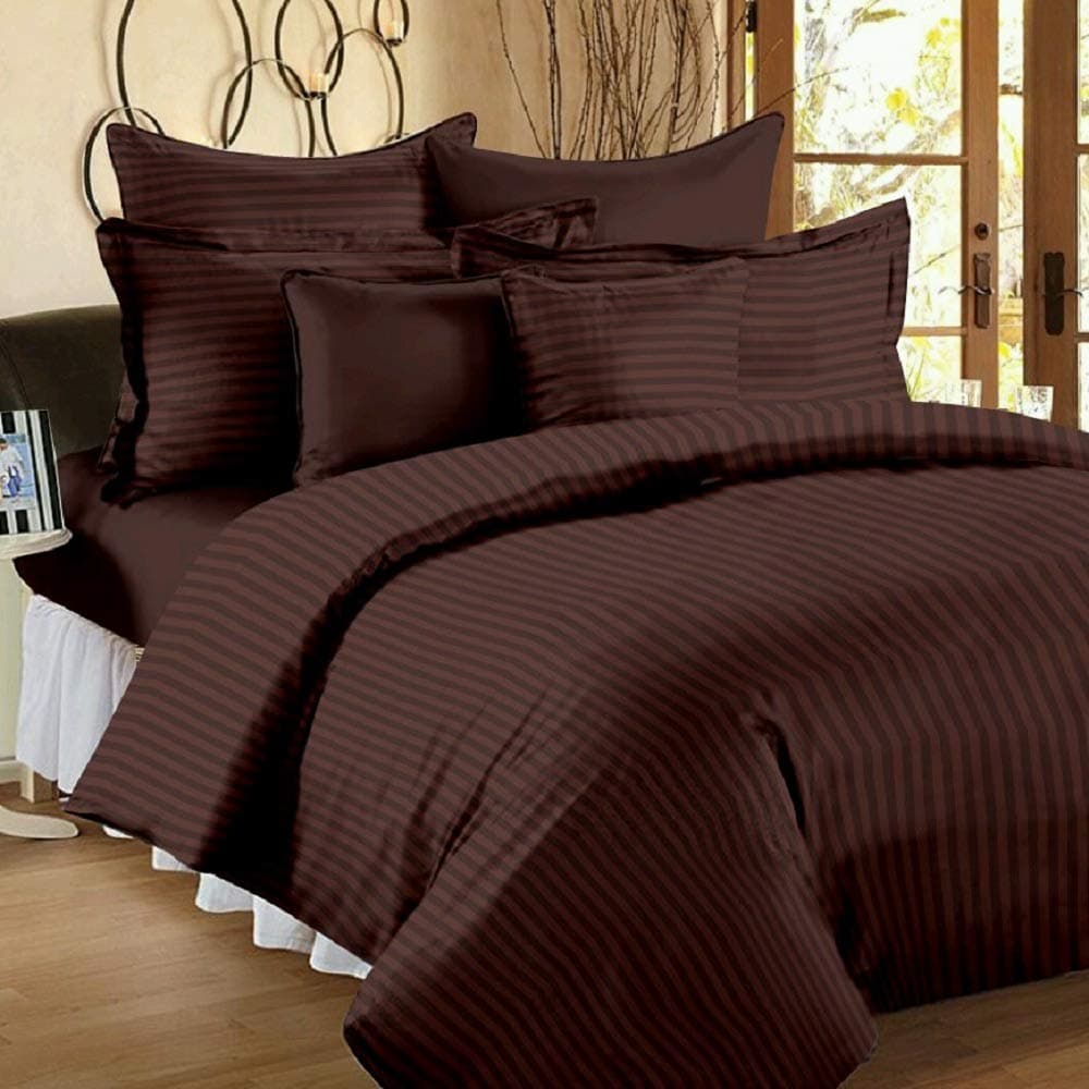 Fresh From Loom Microfiber Wrinkle Resistant | Soft Skin Safe | Breathable Queen Size Flat Bedsheets | All Season Soft Fabric | Double Bedsheet Set with 2 Pillow Covers (95x90 Inches Coffee)