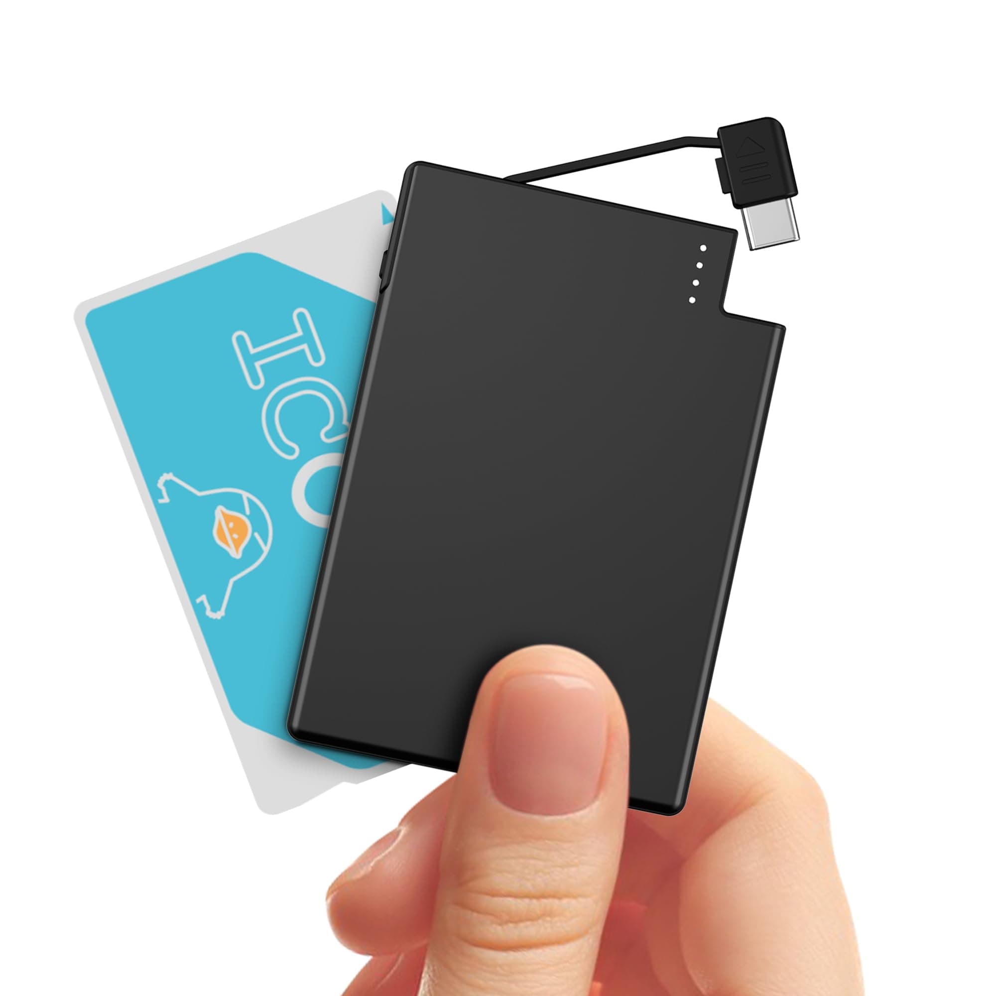 Auskang Mobile Bank, Slim Type, iPhone 15Pro, 2,500 mAh, Lightweight, Compact, Built-in Type-C Cable, Android Compatible, Carry-on Compatible, Dedicated Charger, Convenient to Carry,