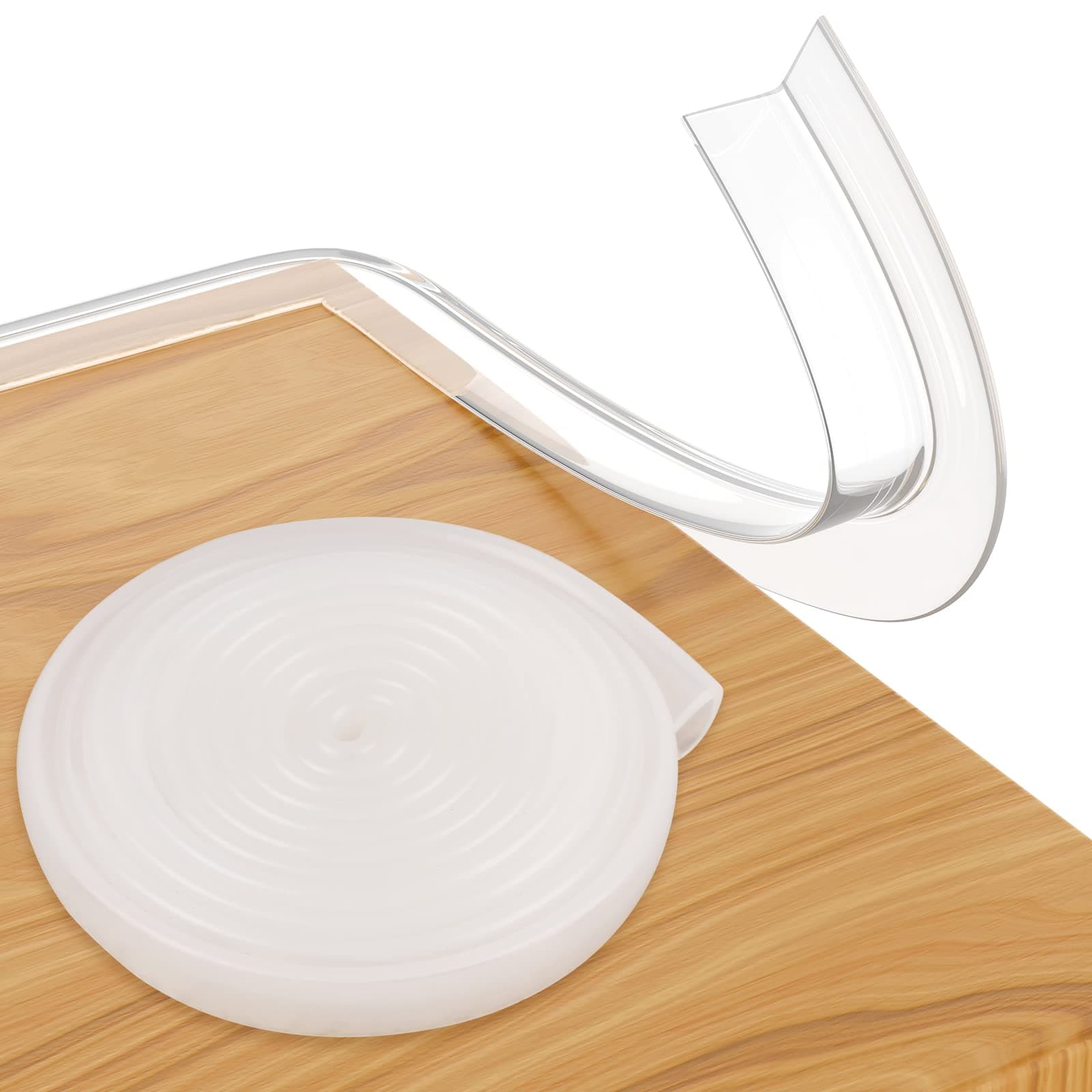 Edge Protector 100% Silicone, Soft Corner Protectors for Kids, Baby Proofing, 3.3ft Pre-Tape Adhesive Edge Guard for Kids Safety, Child Drawer Furniture Cabinet Bumper (0.6x0.6in(Width))