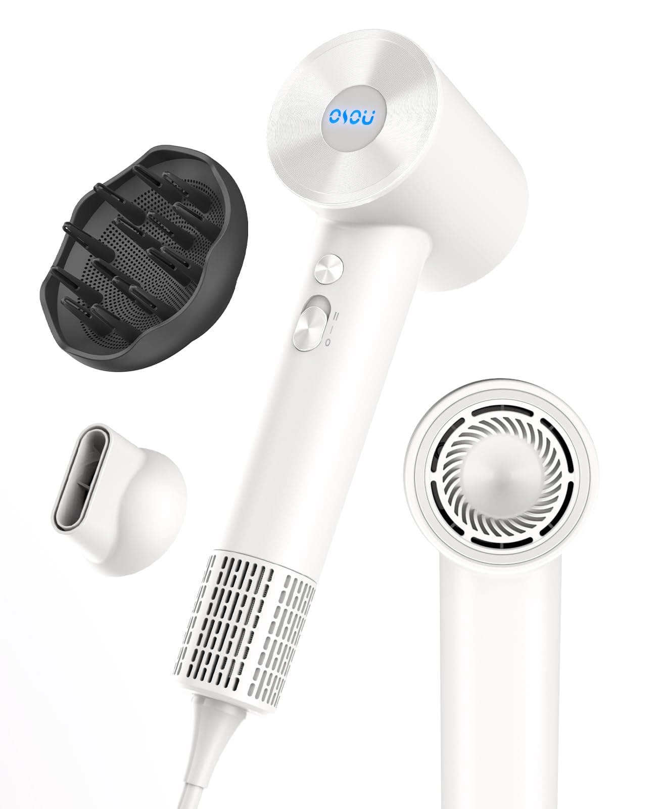 Hair Dryer with Diffuser for Women, Negative Ionic Blow Dryer for Curly Hair, High-Speed Hairdryer with 110, 000 RPM Brushless Motor, Small Compact Hair dryers for Travel