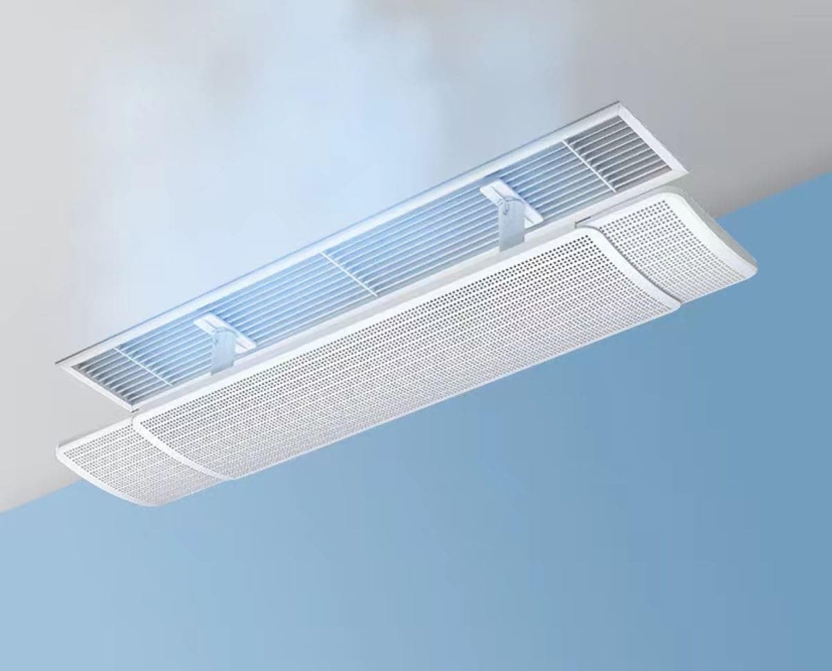 Central AC Air Flow Deflector, Adjustable Air Conditioner Deflector, Top Outlet Air Wing Air Cooled Baffle Wind Direction Telescopic Windshield (60-98cm)