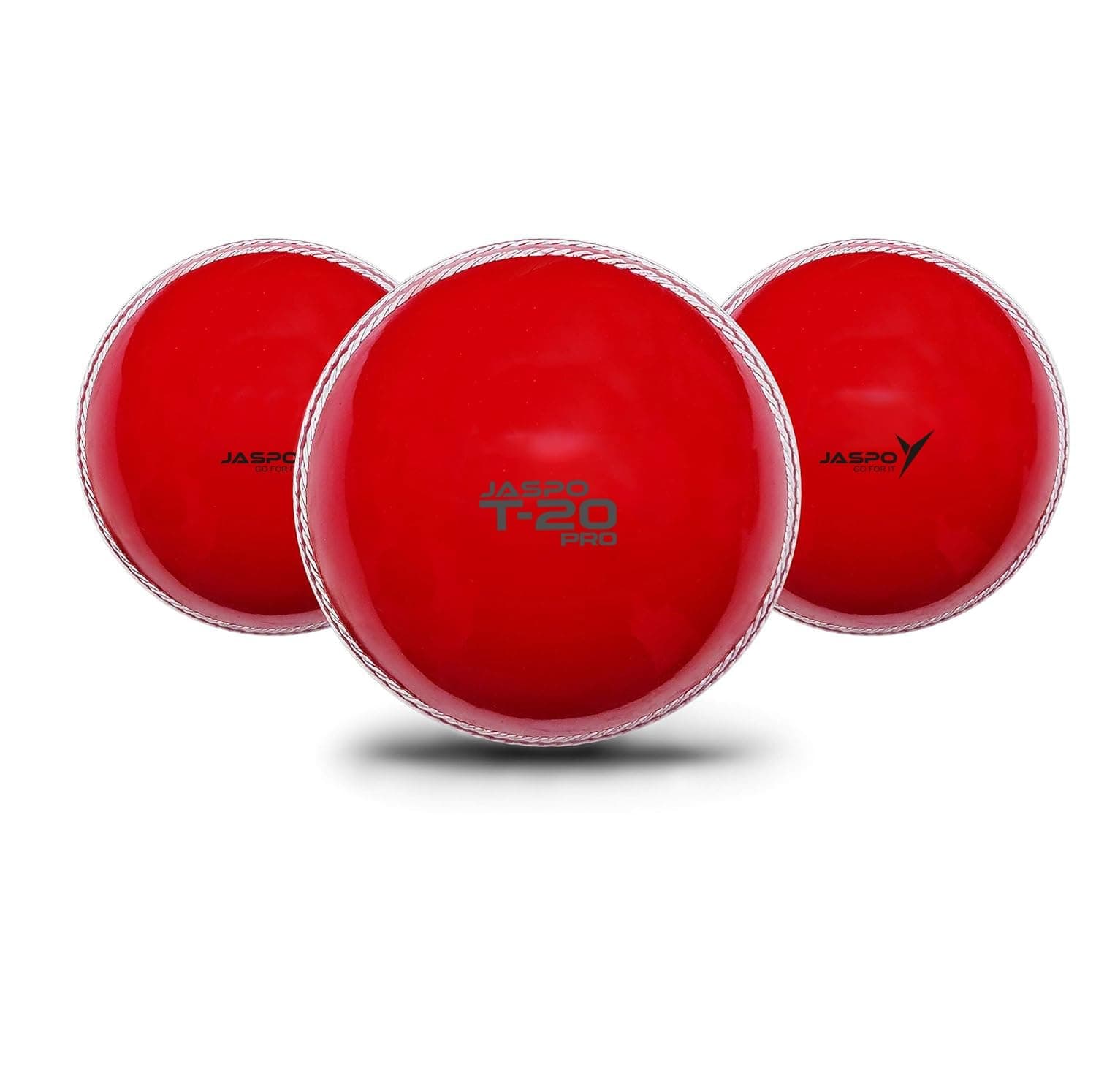 jaspo T-20 Pro Soft PVC Cricket Balls Red (Pack of Three) Standard Size