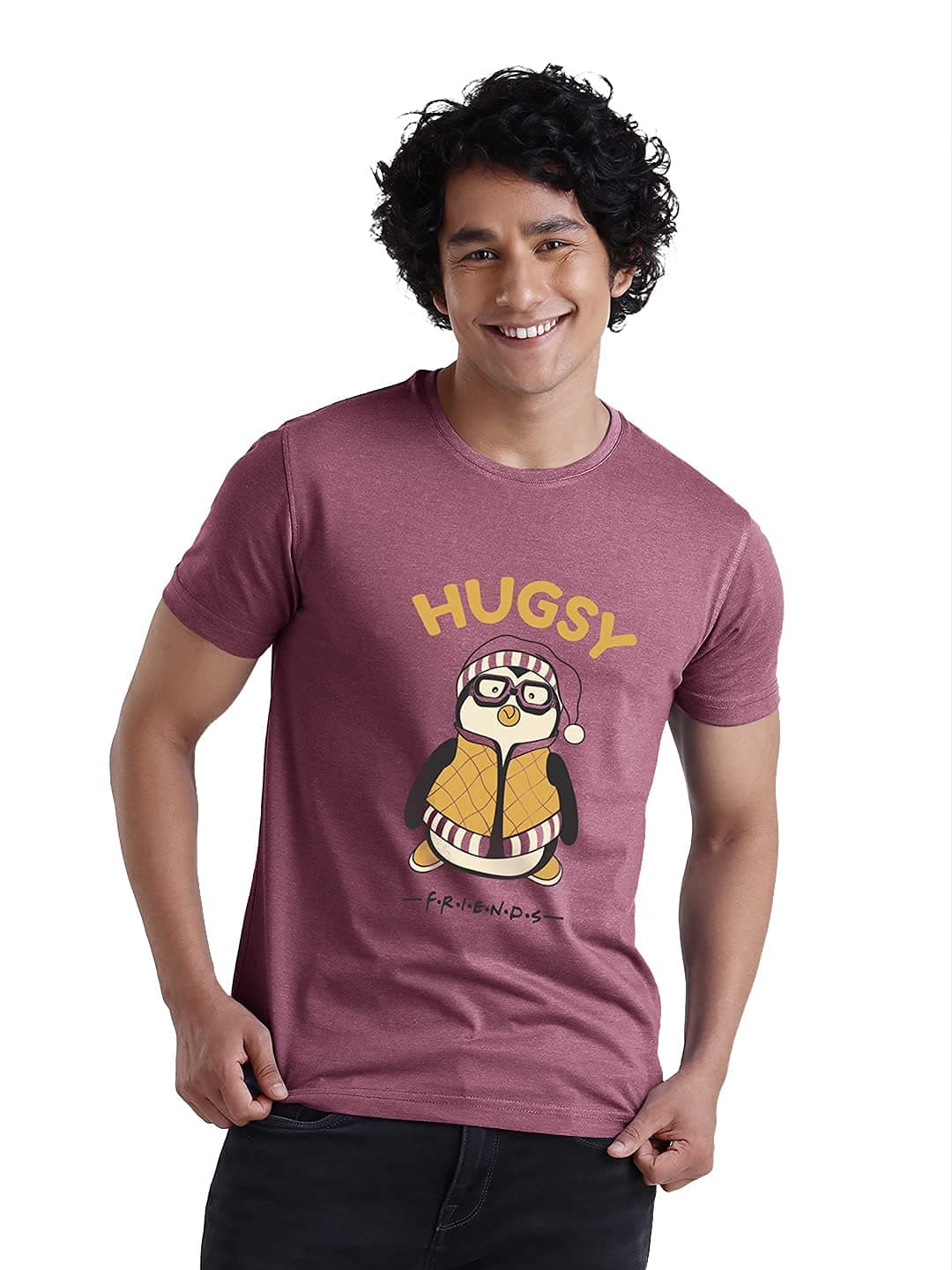 The Souled StoreF.R.I.E.N.D.S: Hugsy Mens and Womens Graphic Printed Cotton T-Shirt
