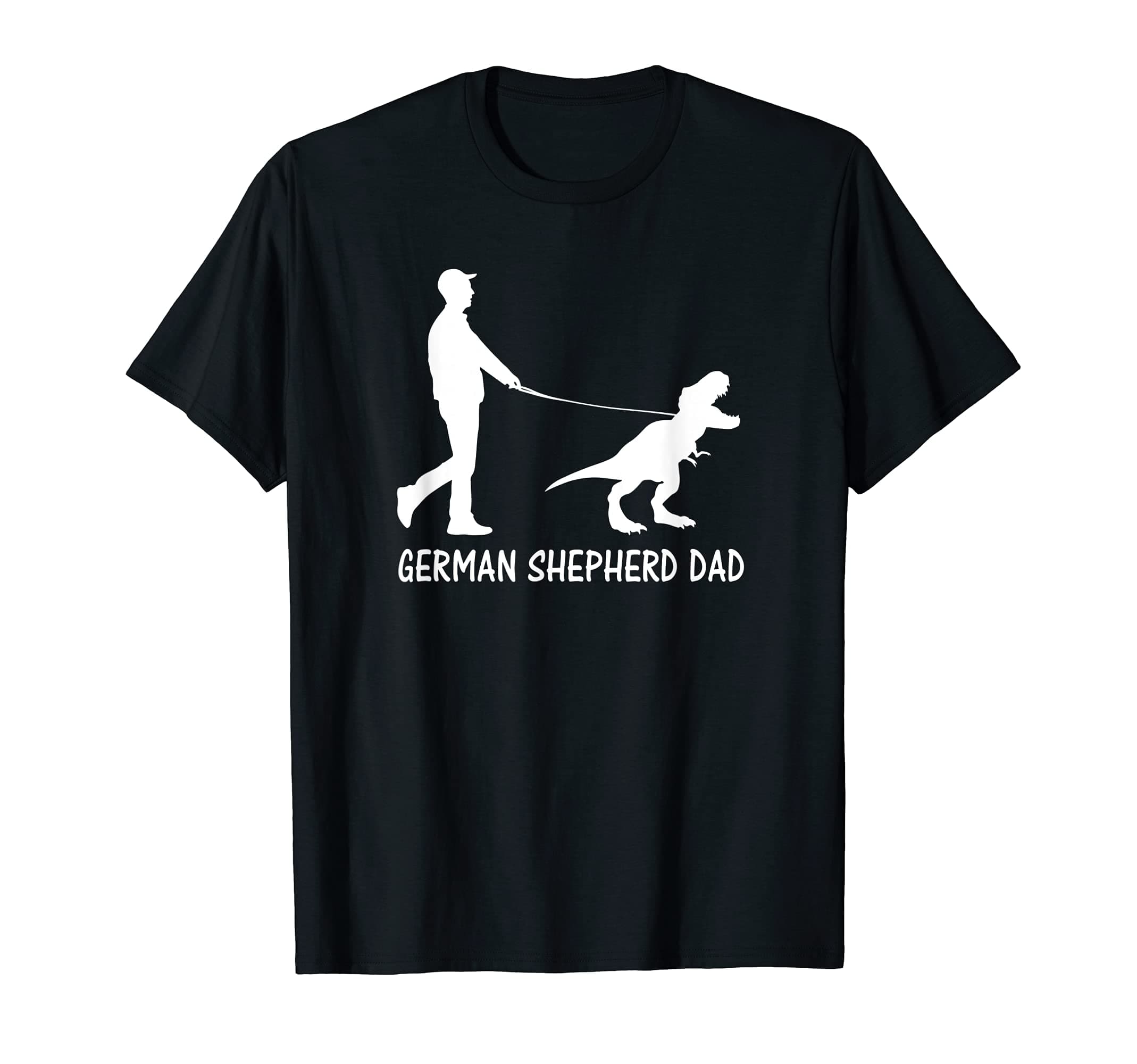 German Shepherd Trex Dad Tees Co.German Shepherd Dad Dinosaur GSD Owners Funny Father's Day T-ShirtOEKO-TEX STANDARD 100