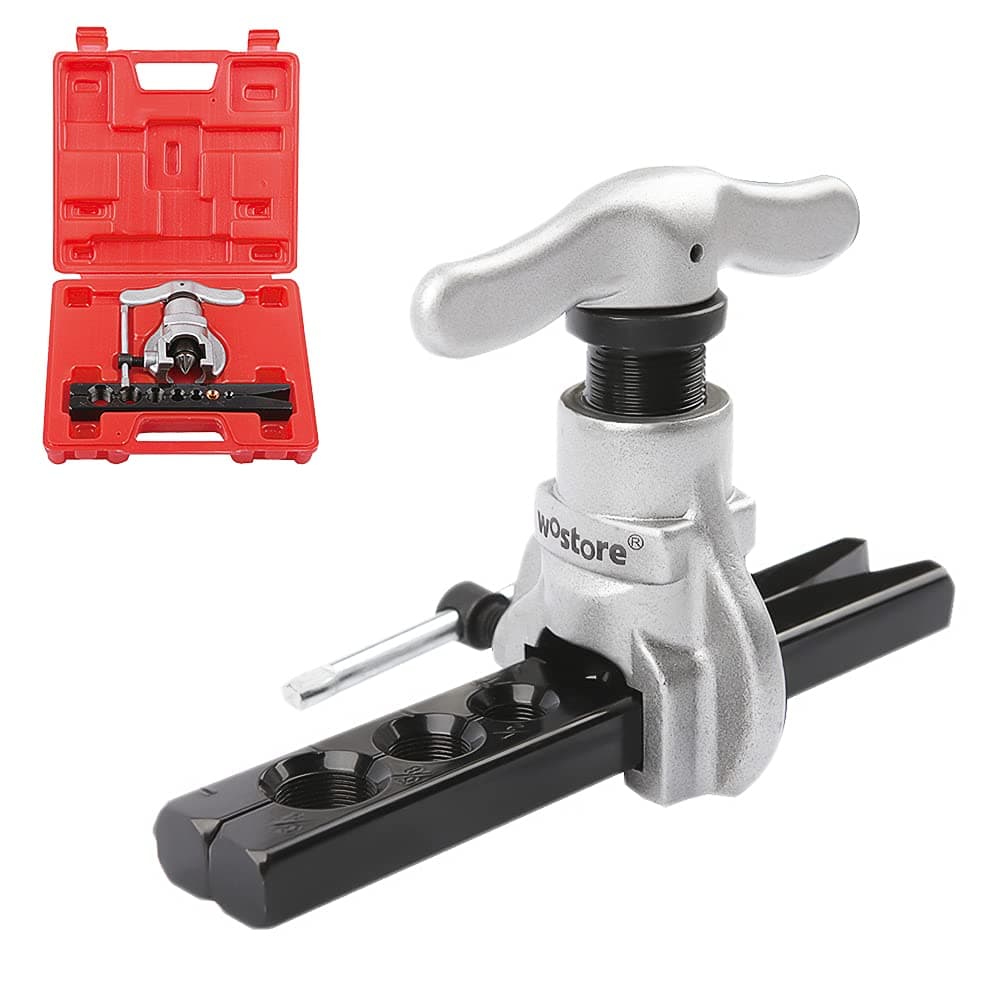 Wostore Eccentric Flaring Tool Kit Tubing Refrigeration 7 Dies 3/16-3/4 inch Copper