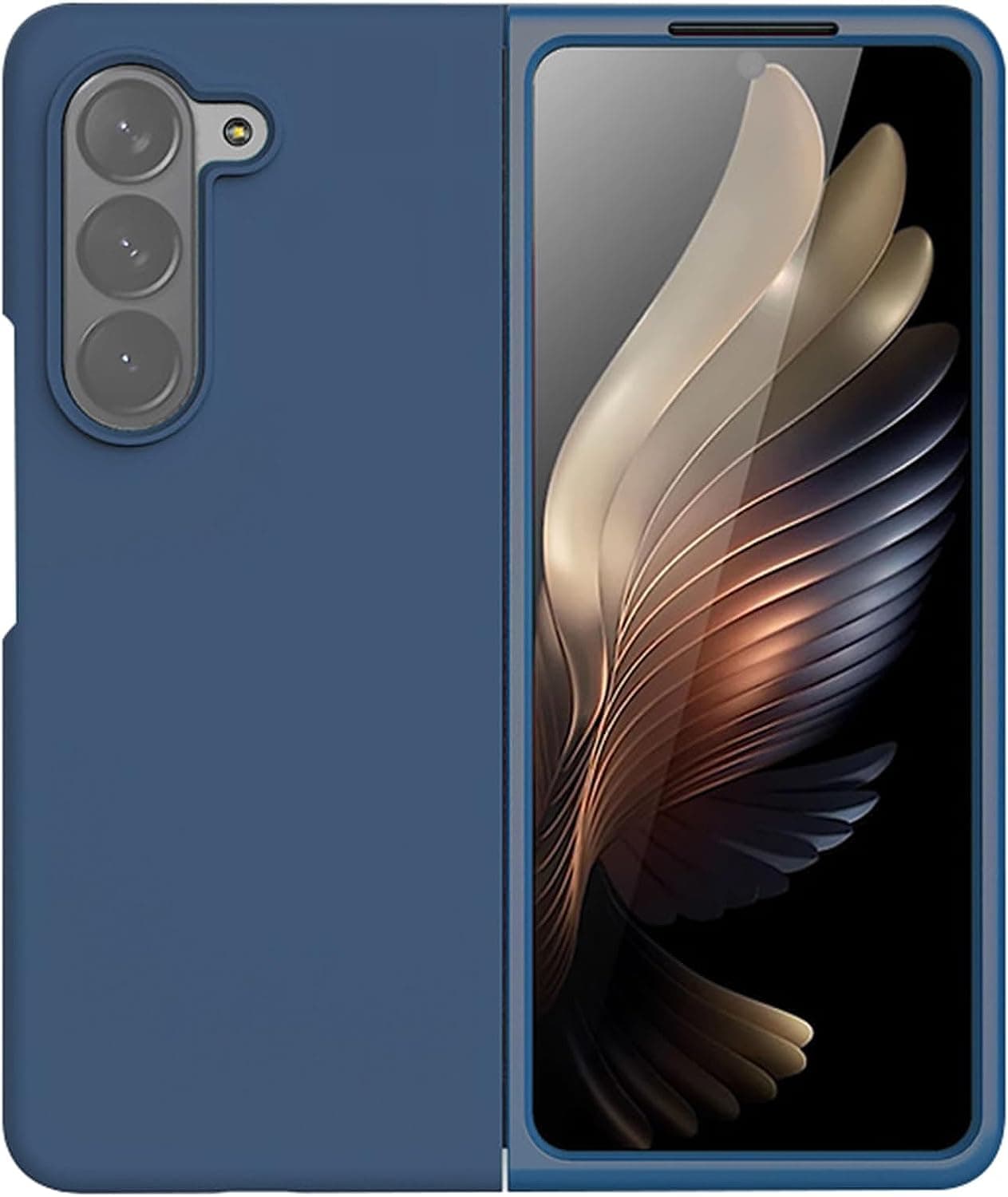 Zubitech Case for Samsung Galaxy Z Fold 5, Liquid Silicone Cover, Light and Thin Protection Shock Proof Anti-fingerprint Anti-scratch Soft Cover for Galaxy Z Fold5 (Blue)